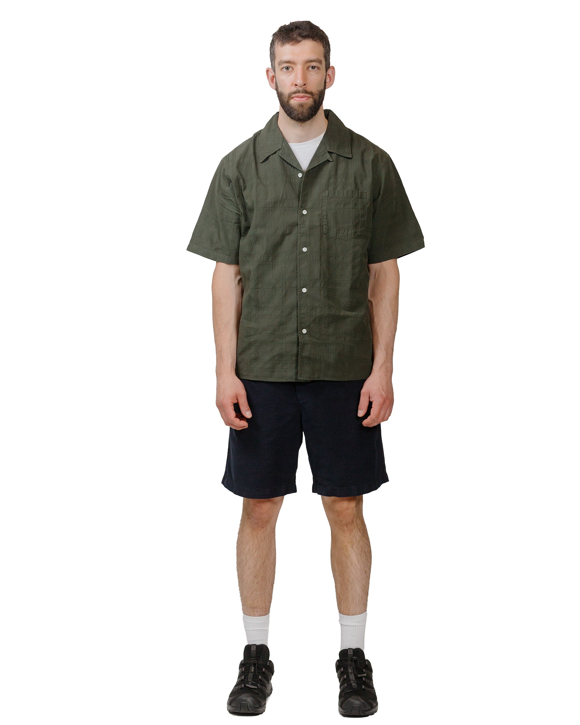 Carsten Relaxed Dobby Check Shirt Spruce Green - 4