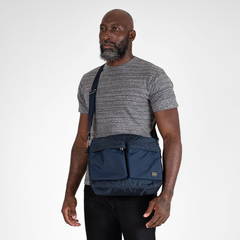 Iron Heart POR-FOR-SHL-NAV Porter - Yoshida & Co. - Force Shoulder Bag - Navy Blue outlook