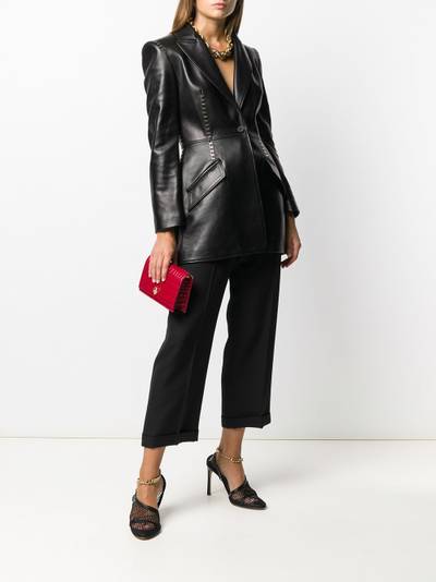 Alexander McQueen Stapled leather blazer outlook