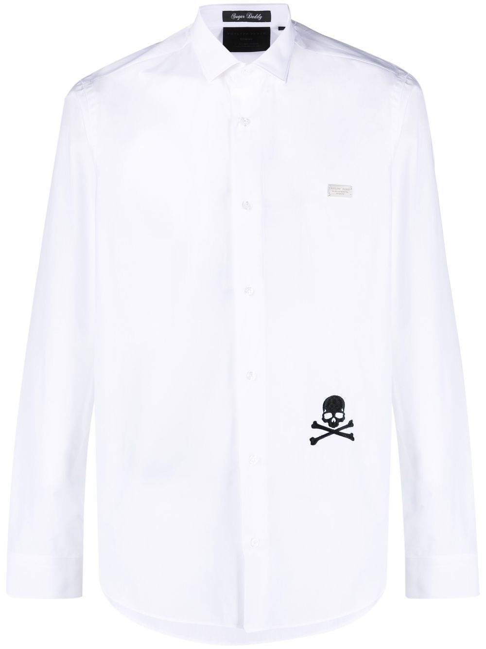 skull-detail cotton shirt - 1