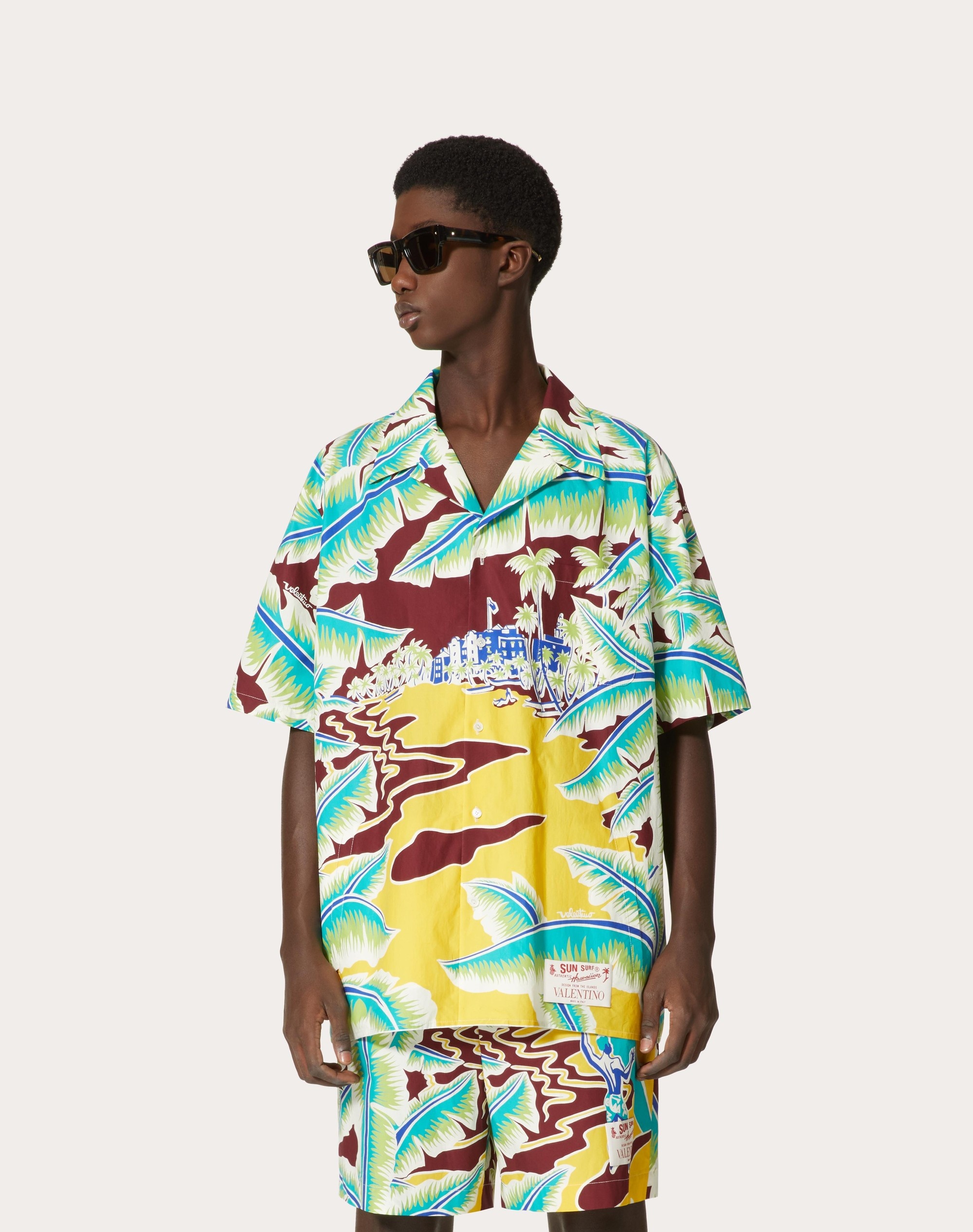 COTTON BOWLING SHIRT WITH SURF RIDER PRINT - 3