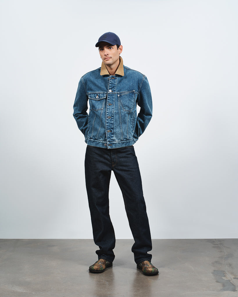 STRAIGHT LEG DENIM JEANS IN INDIGO - 1