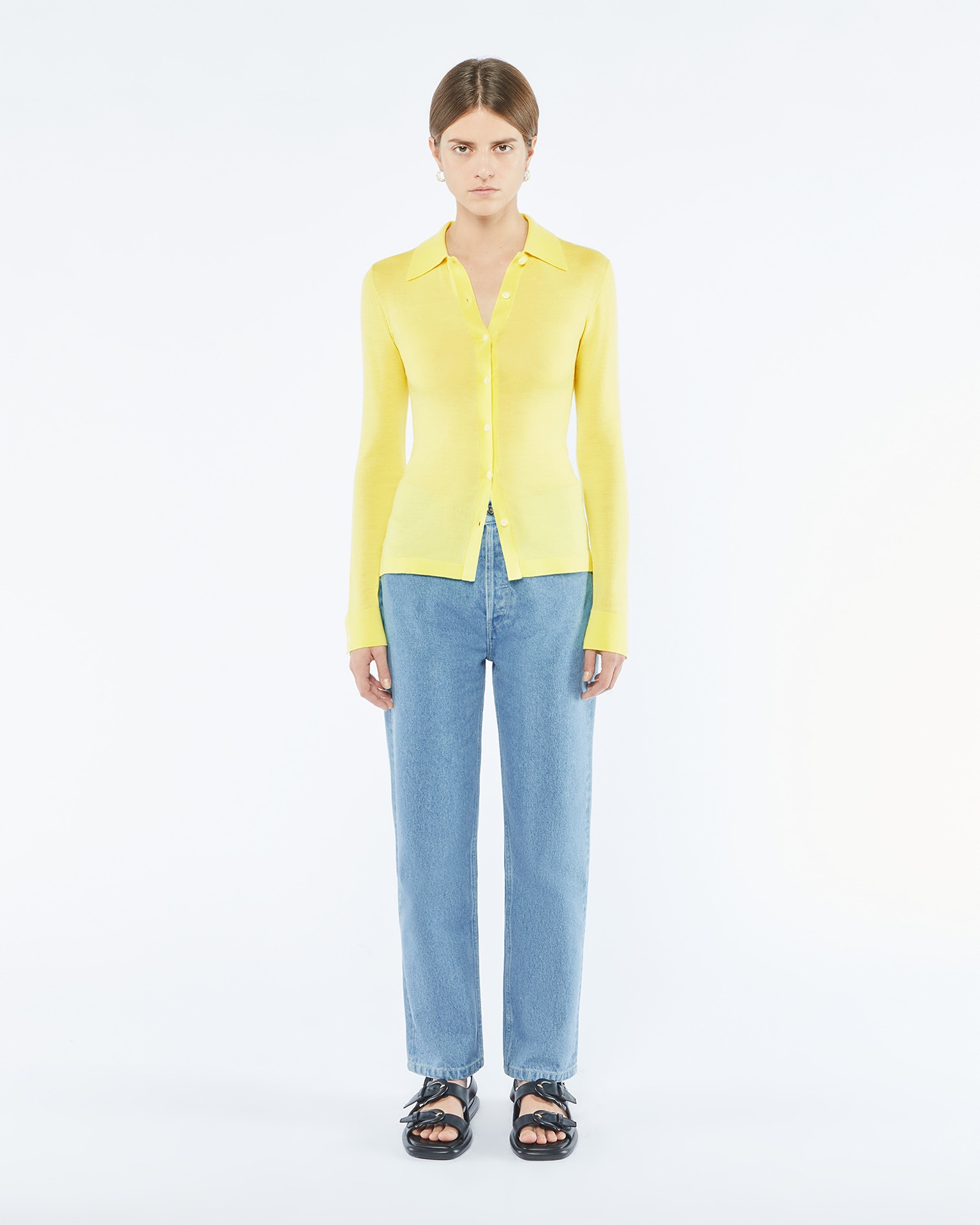 THALIA - Merino wool cardigan - Lime - 1