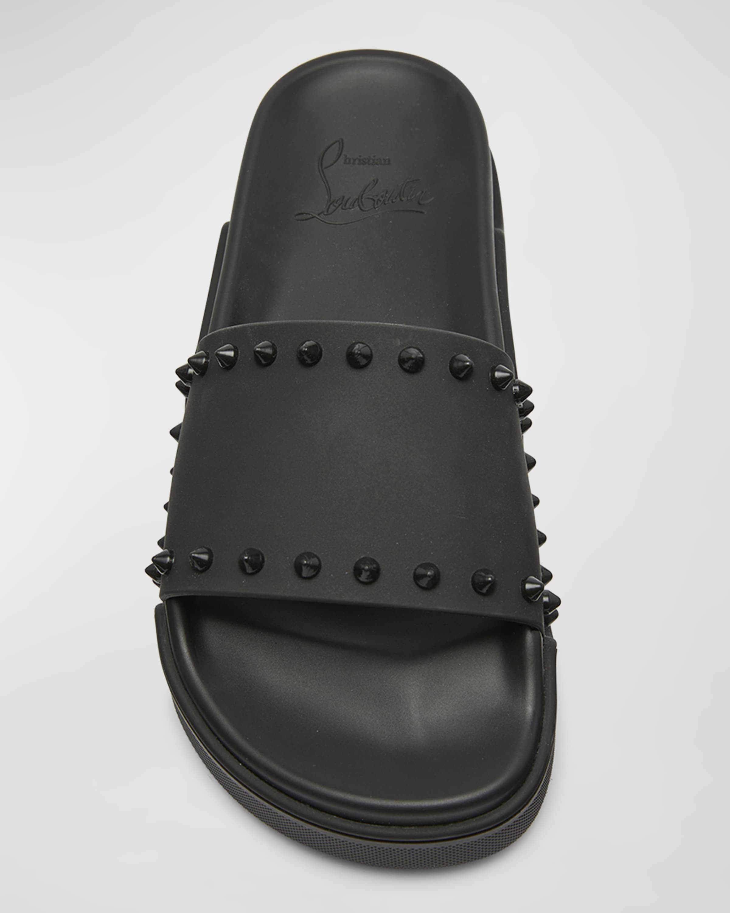 Varsicool Leather Slides in Black - Christian Louboutin