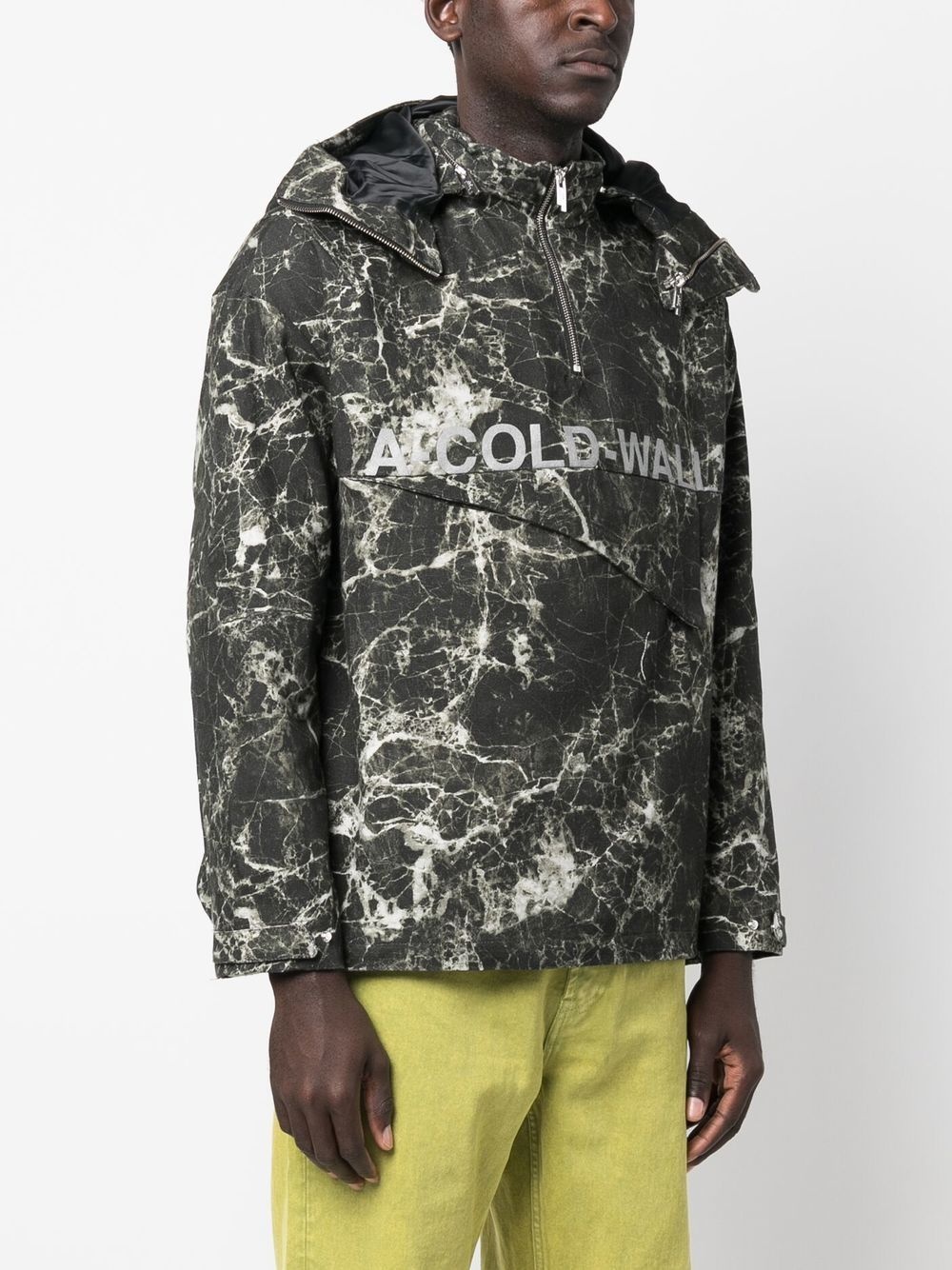 marble-print pullover jacket - 3