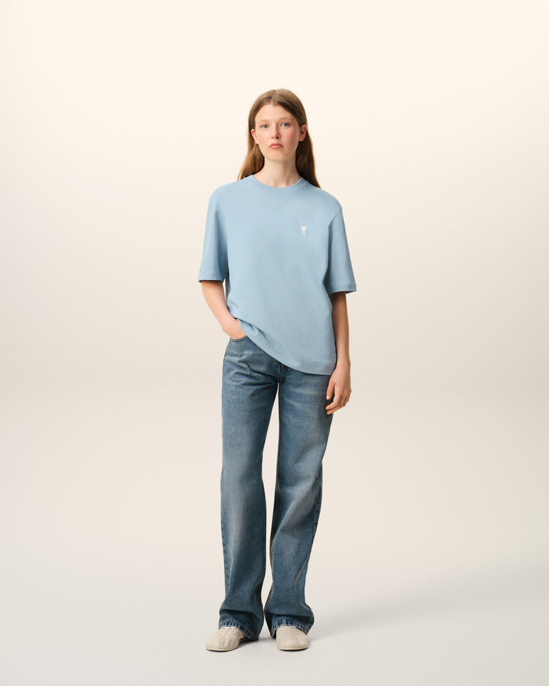 AMI Paris BLUE COTTON AMI DE COEUR T-SHIRT outlook