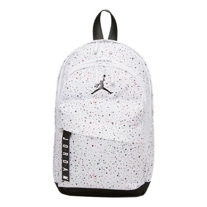 Air Jordan Athletic Zipper Opening Adjustable Strap Schoolbag Backpack Unisex White HA6232-101 - 1