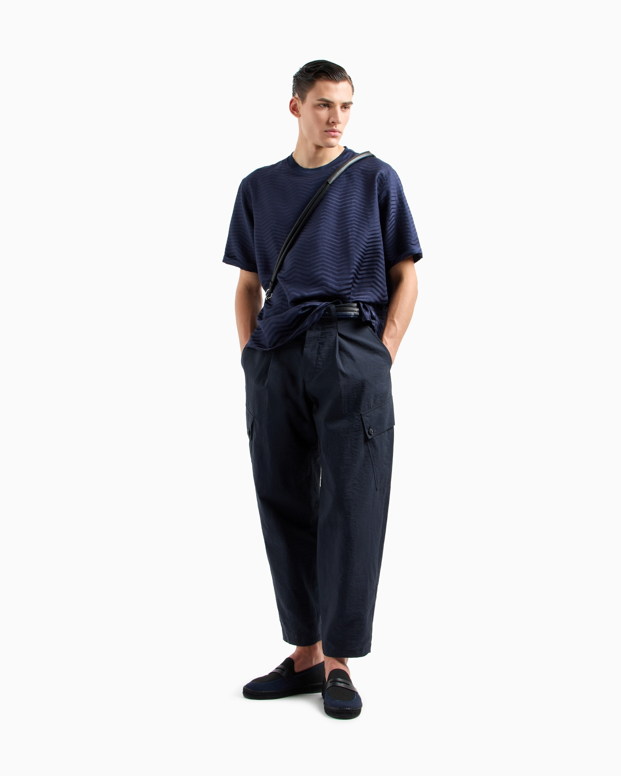 ONE-PLEAT CARGO TROUSERS IN COTTON CANVAS - 2
