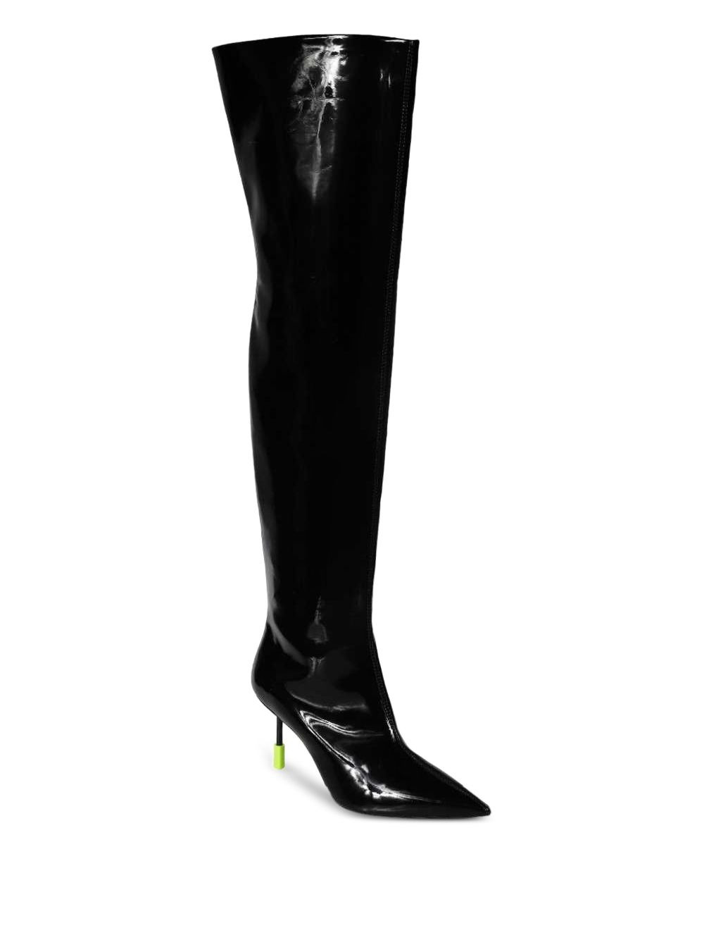 patent-leather pointed-toe boots - 2