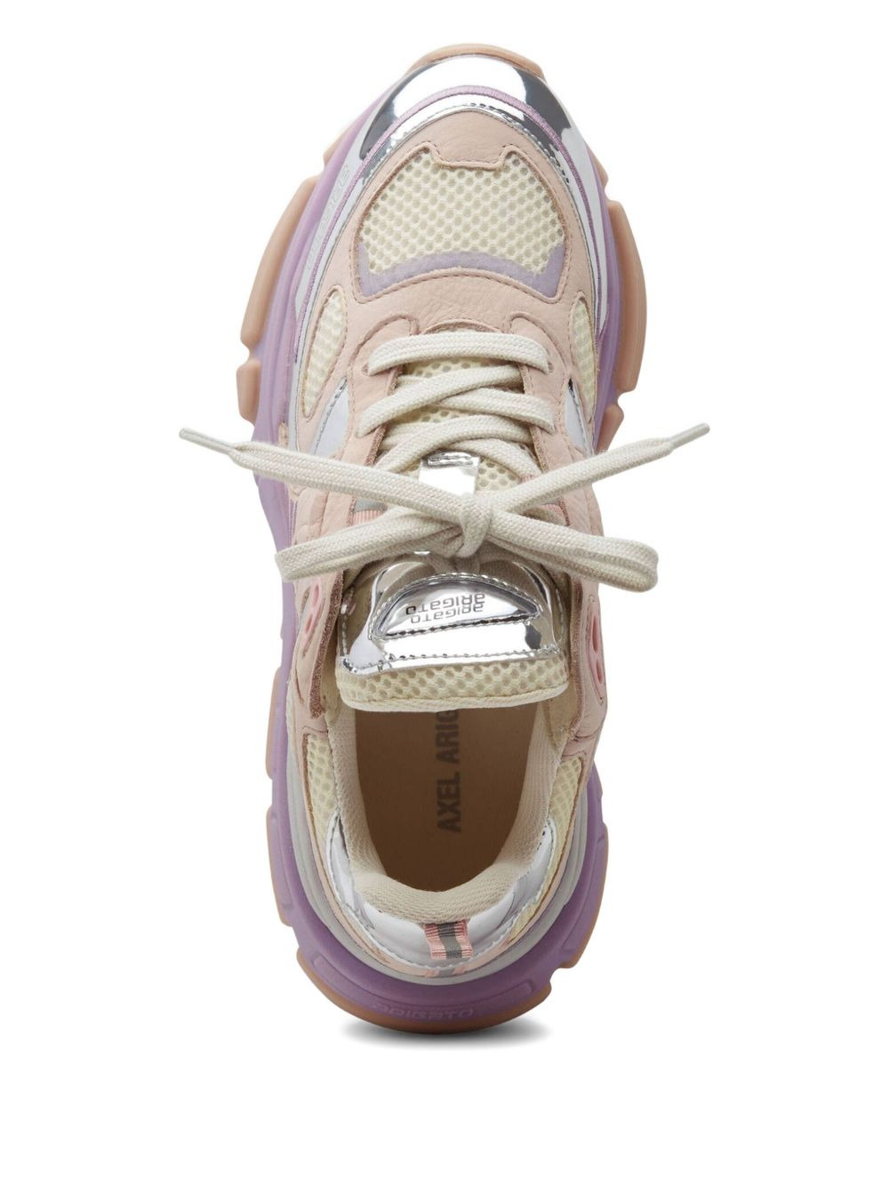 metallic panelled mesh trainers - 3