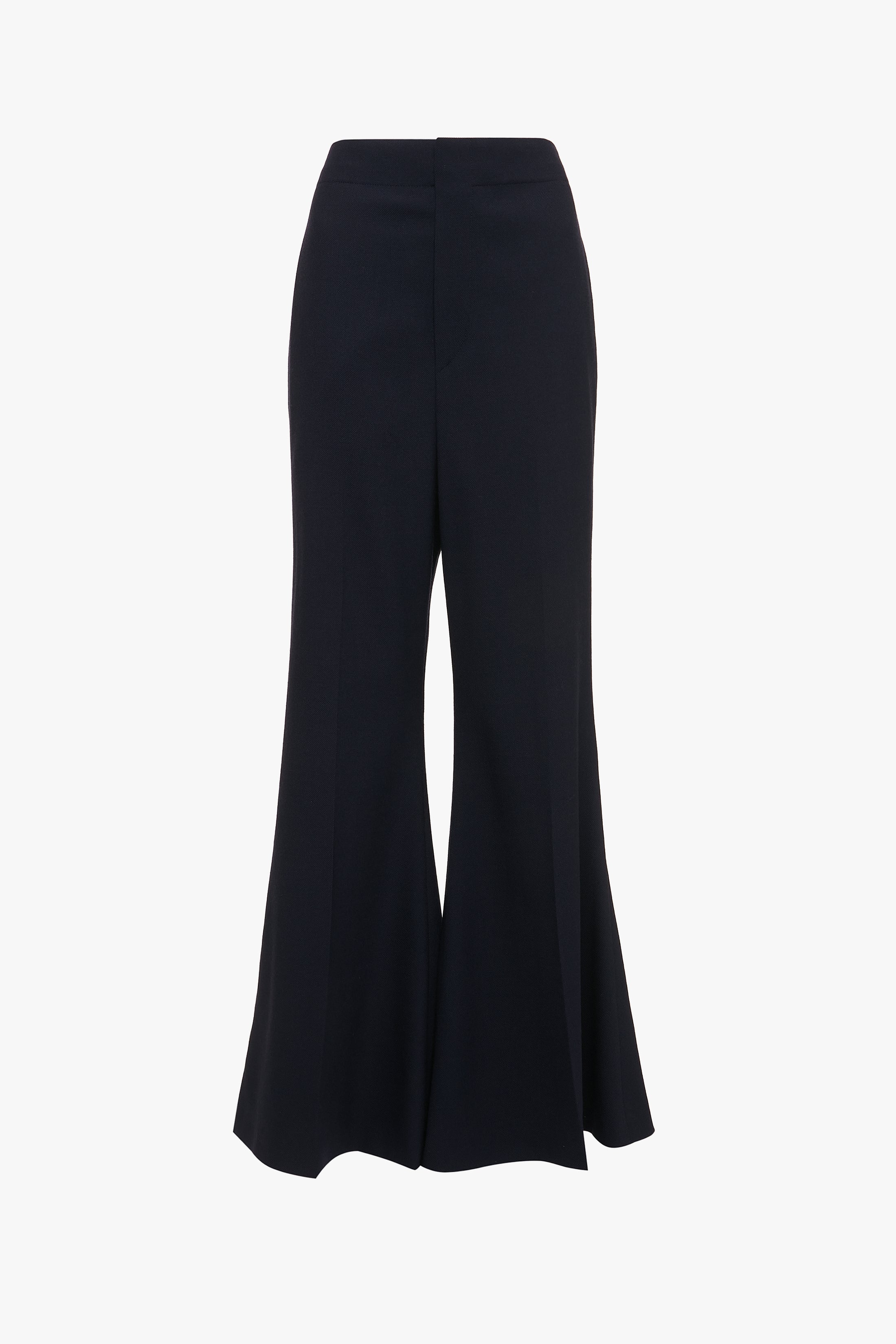 Low Rise Wide Leg Kick Trouser In Ink Blue - 1