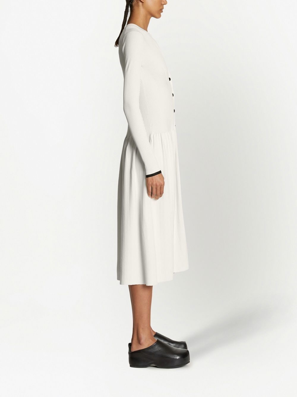 ribbed-knit buttoned midi dress - 3