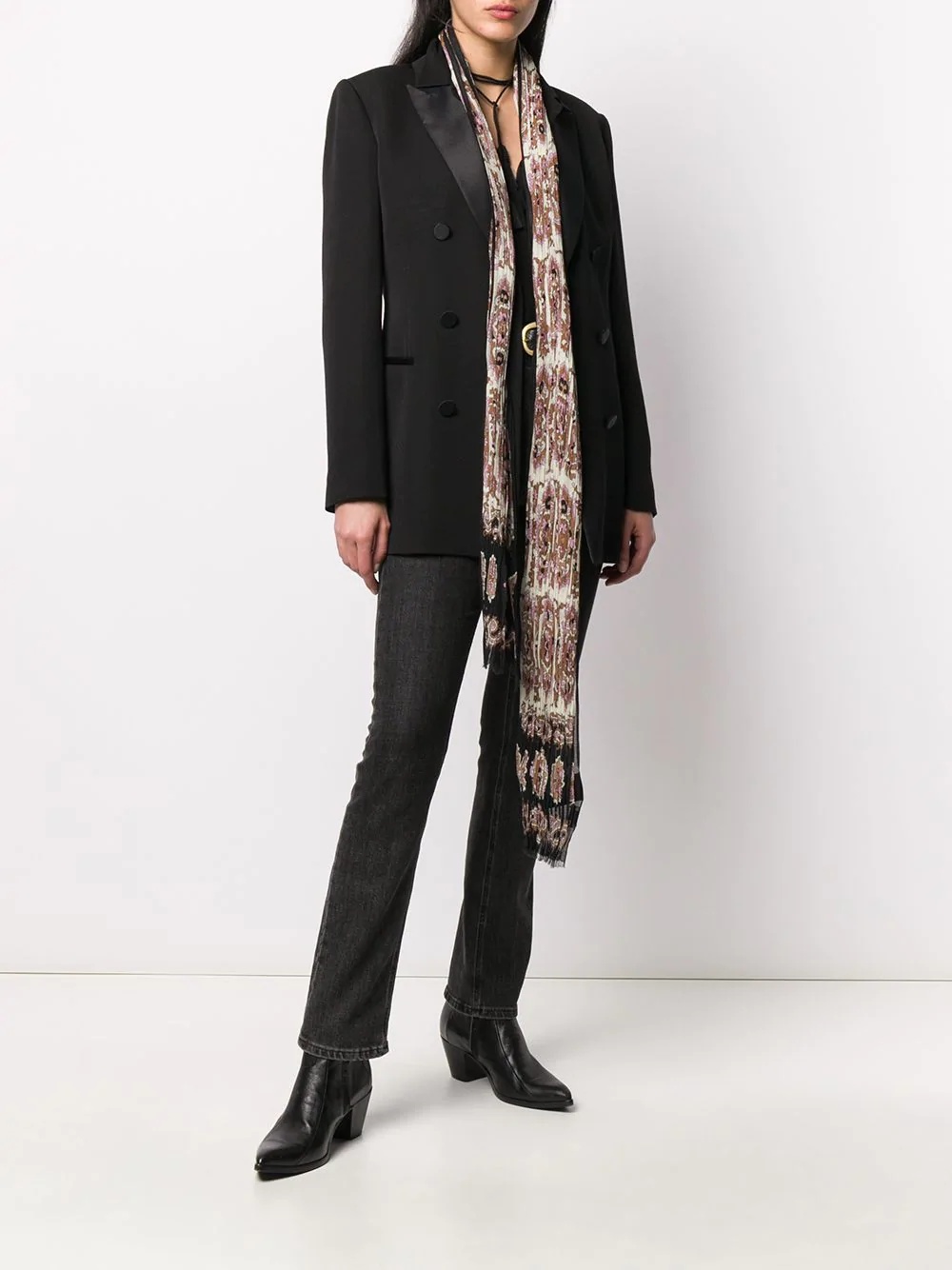 paisley print crinkled scarf - 2