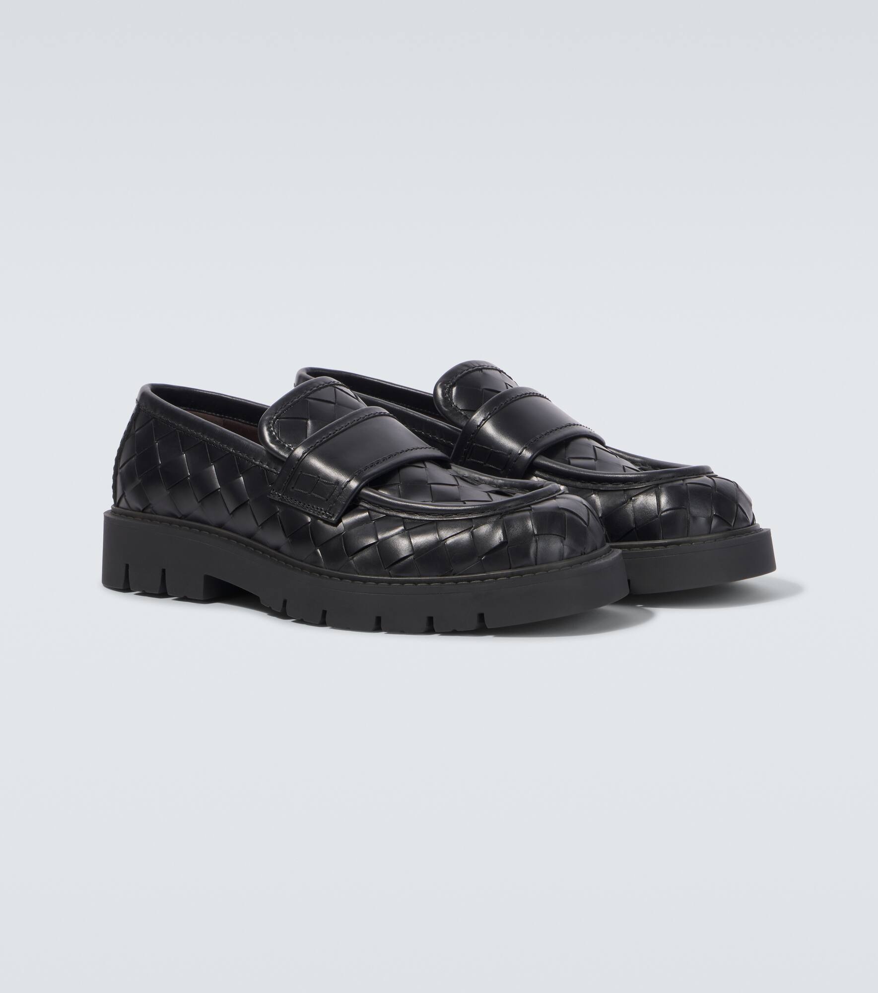 Haddock Intrecciato leather loafers - 5