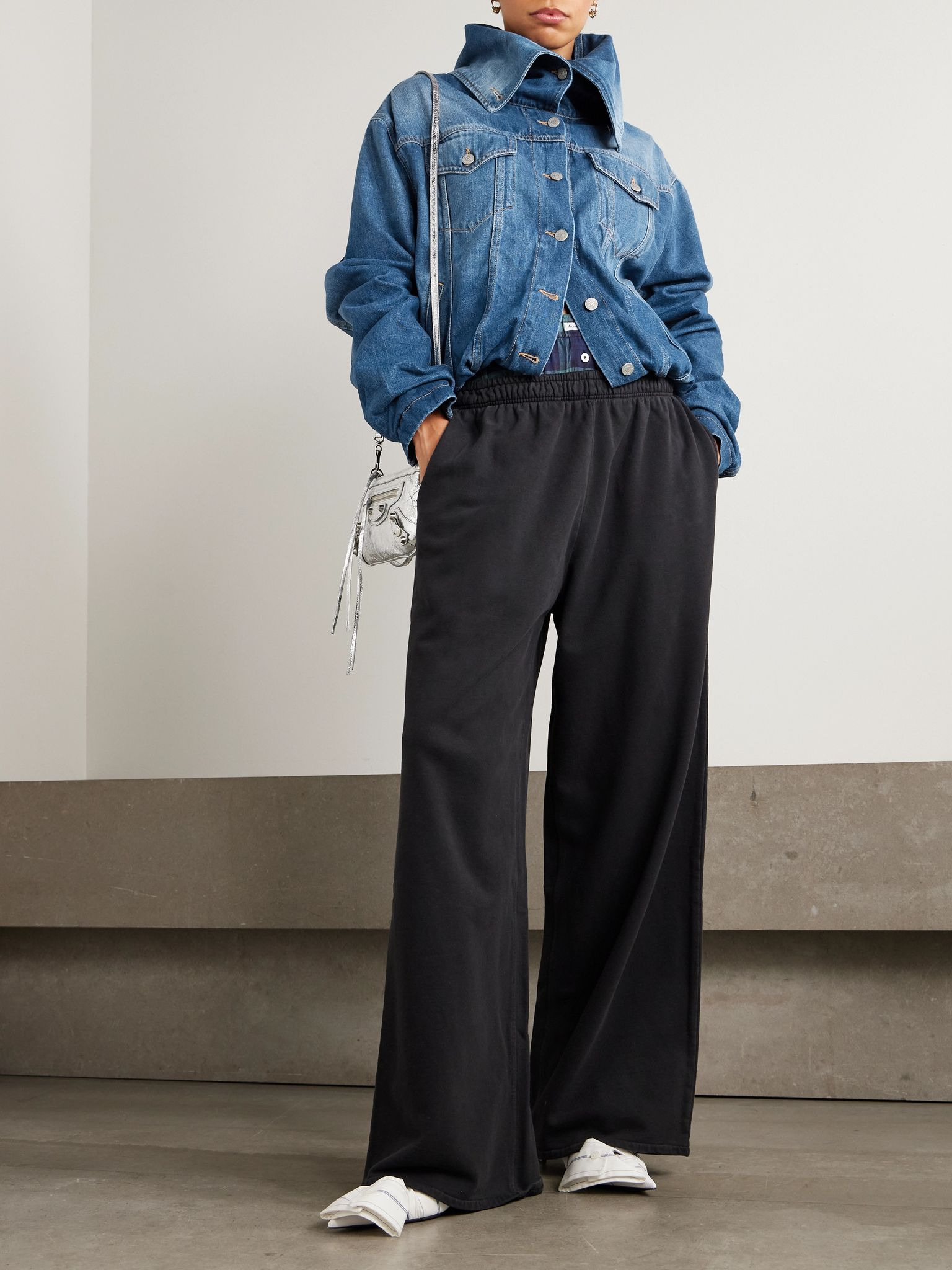 Gathered denim jacket Mid denim - 2