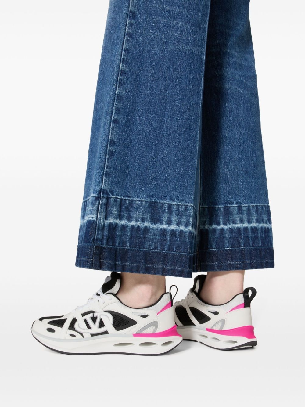 VLogo panelled lace-up sneakers - 6