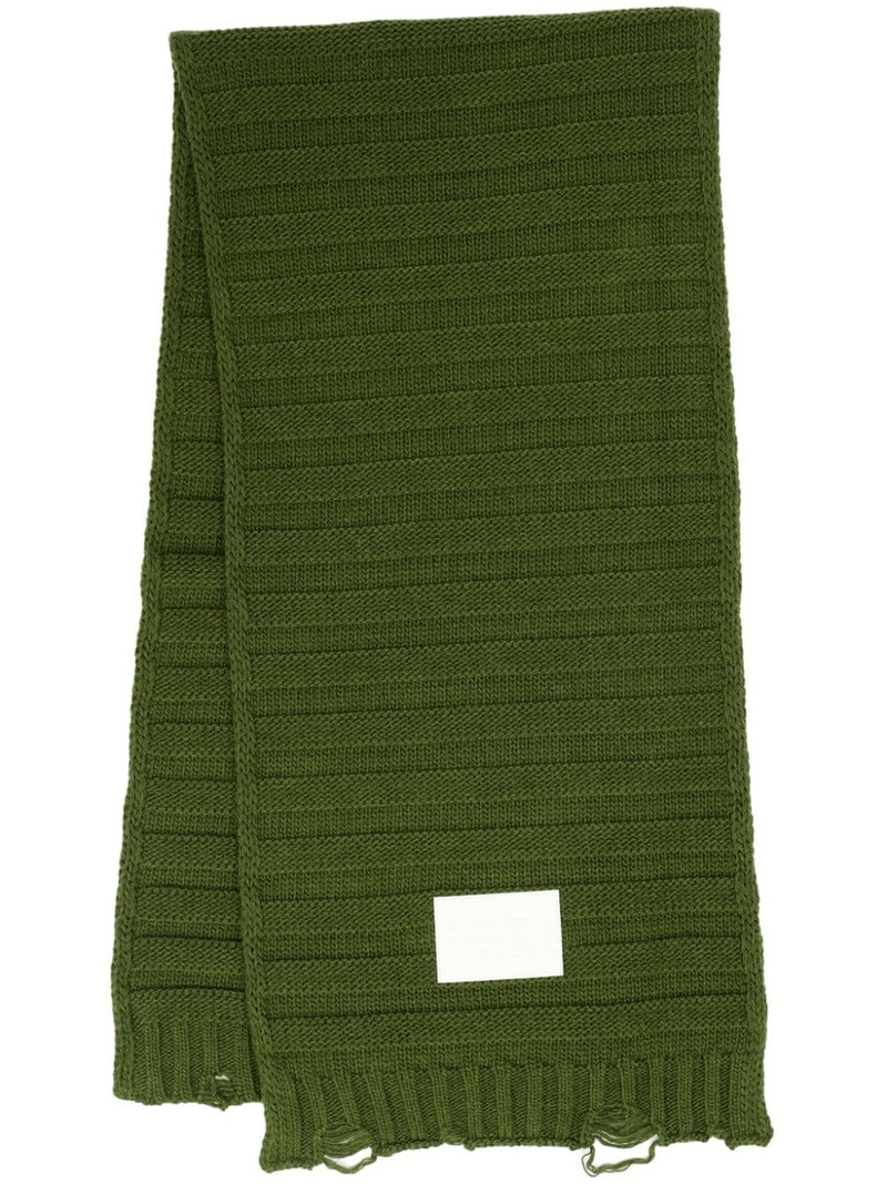 logo-print knitted scarf 1