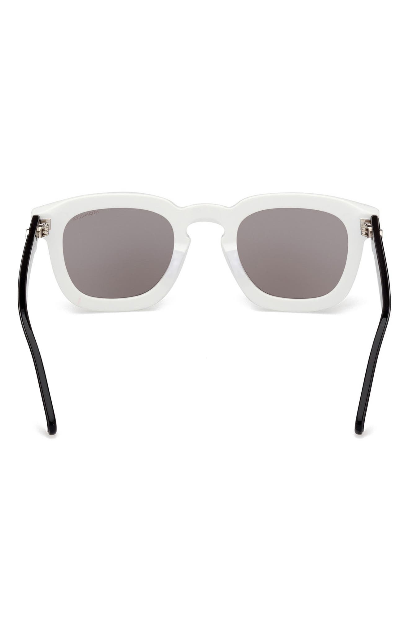 Moncler 50mm Square Sunglasses in White /Smoke Mirror at Nordstrom - 8