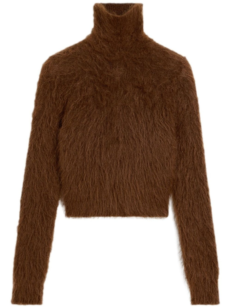 brushed-effect roll-neck jumper 1
