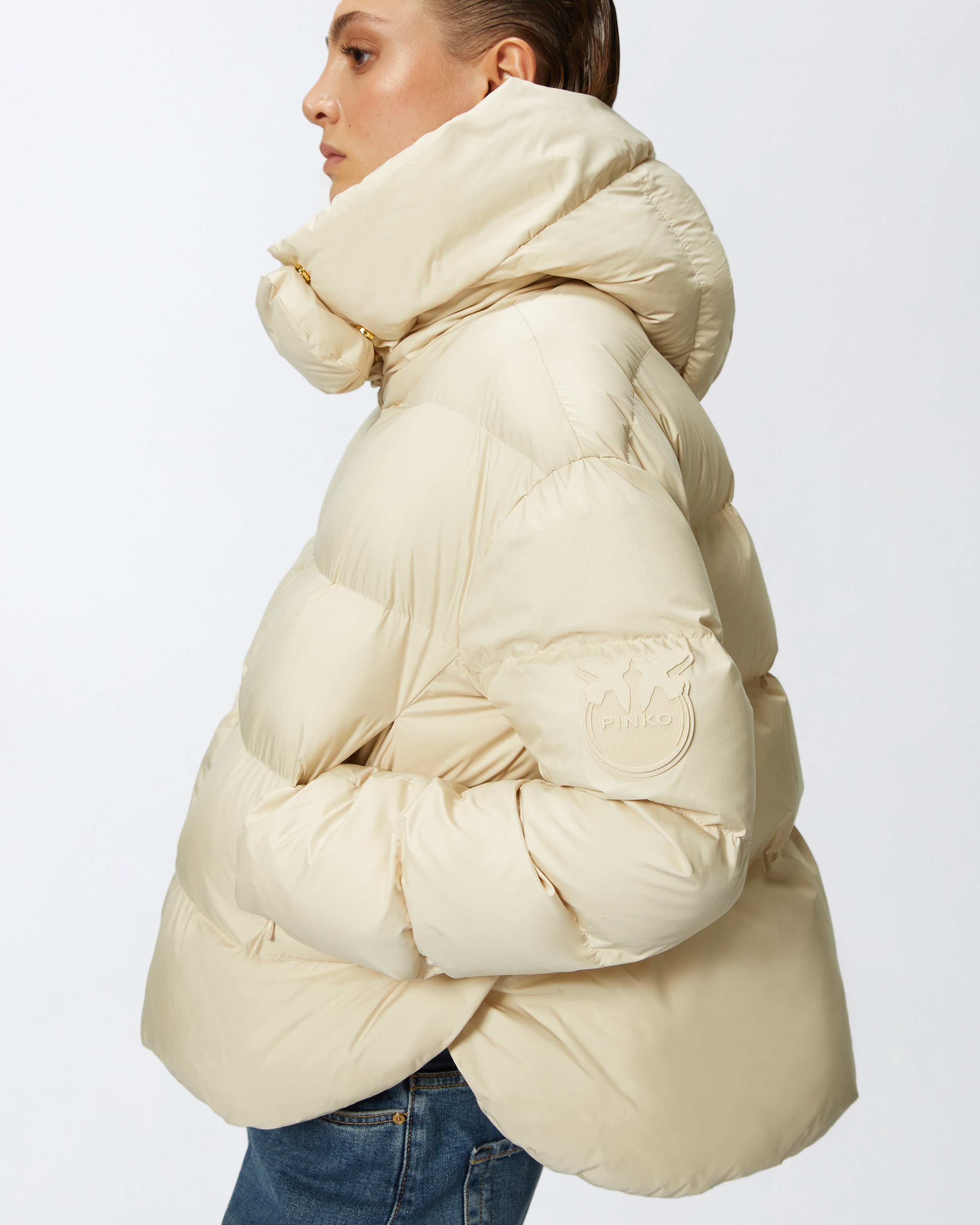 PADDED DOWN JACKET WITH HIGH WRAP-AROUND COLLAR - 5
