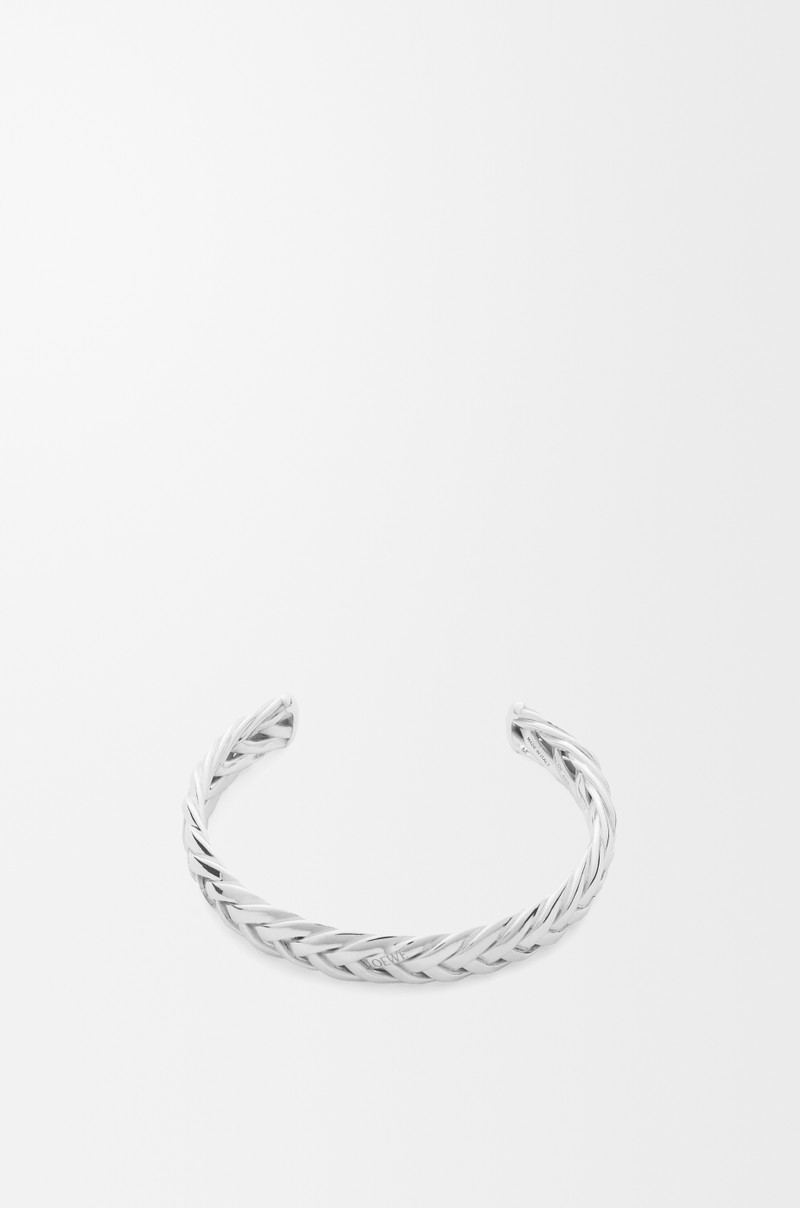 Thin braided cuff in sterling silver 3