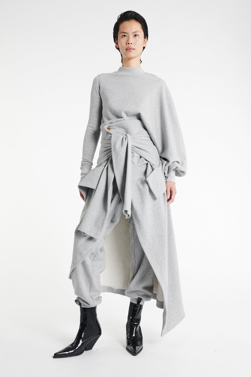 JERSEY JOGGER WITH ATTACHED SHIRT SKIRT GREY MELANGE 1