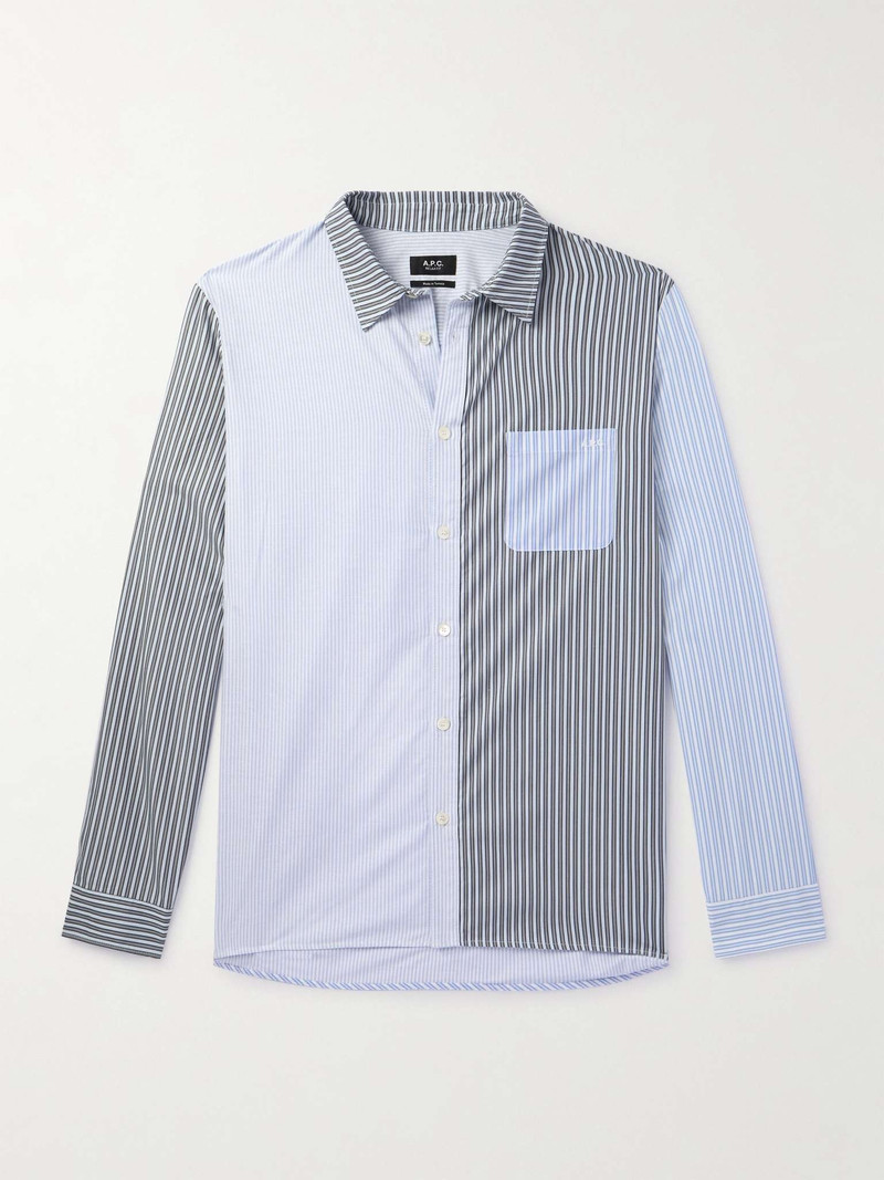 Erwann Logo-Embroidered Striped Cotton Shirt - 1