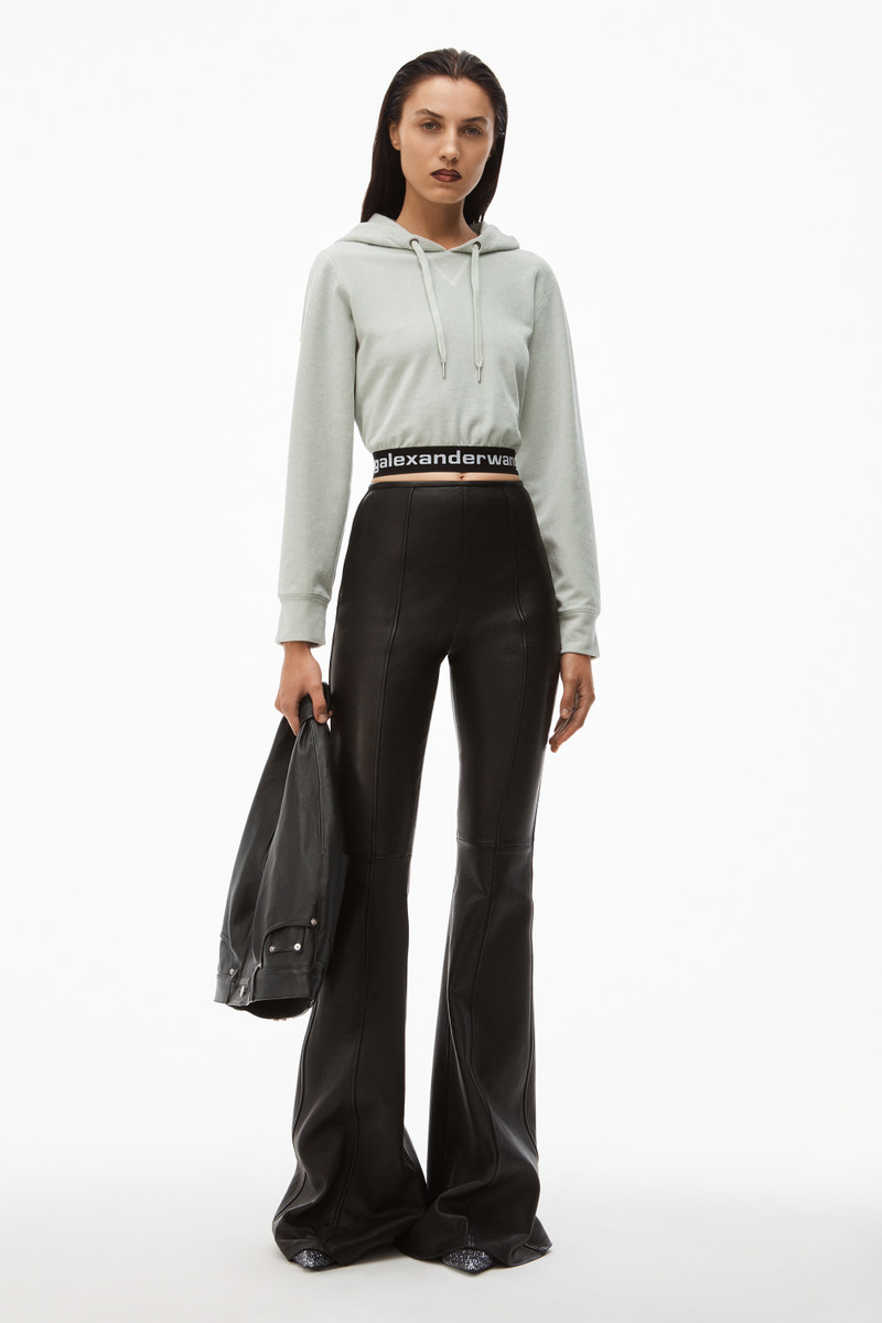 Alexander Wang LOGO ELASTIC HOODIE IN CORDUROY outlook