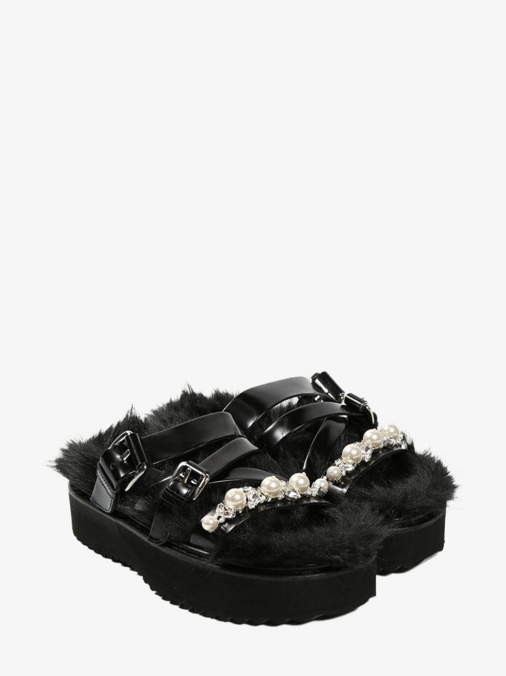 faux fur platform sandal - 3