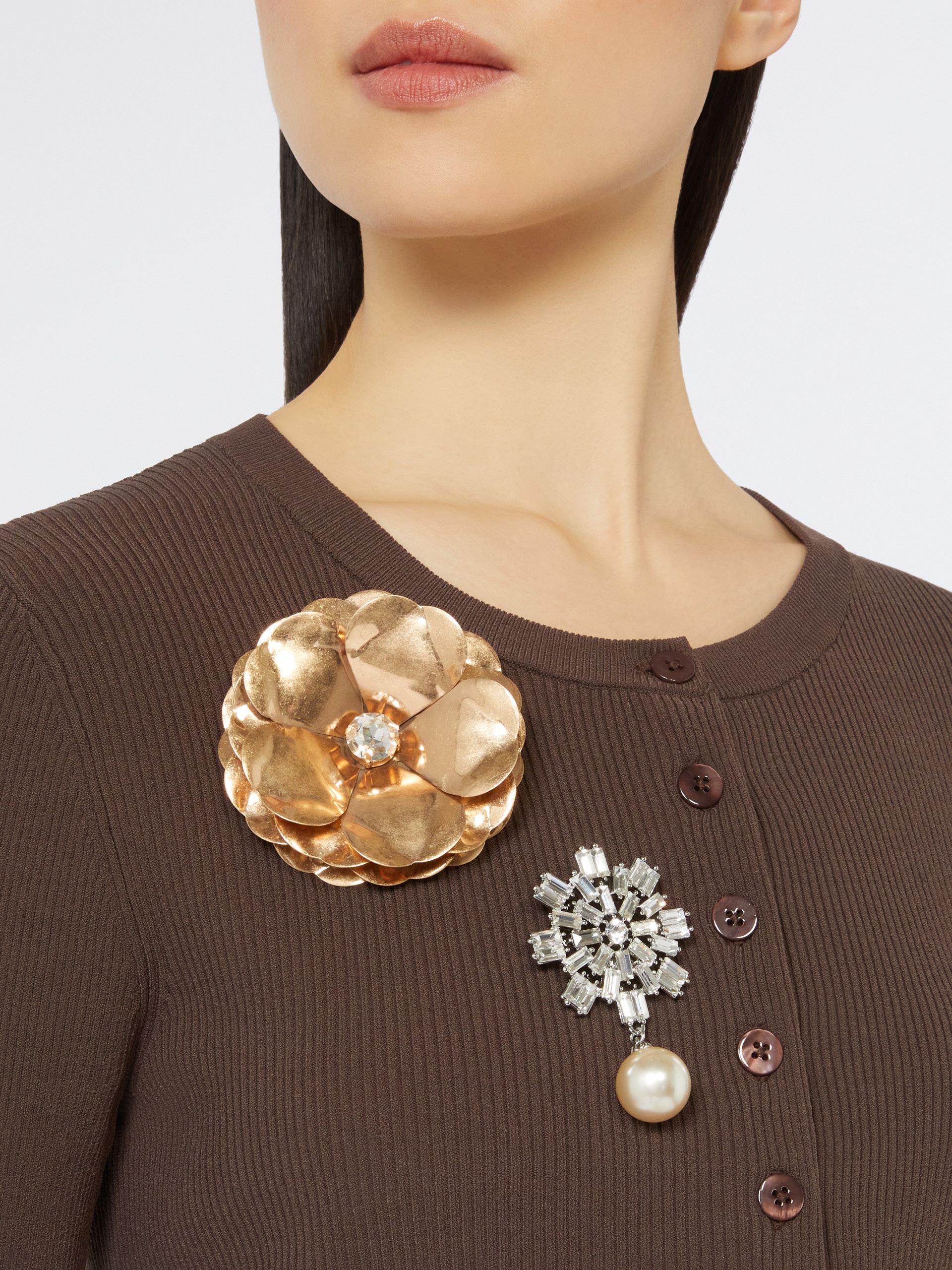 CIVADA Metal flower brooch - 4