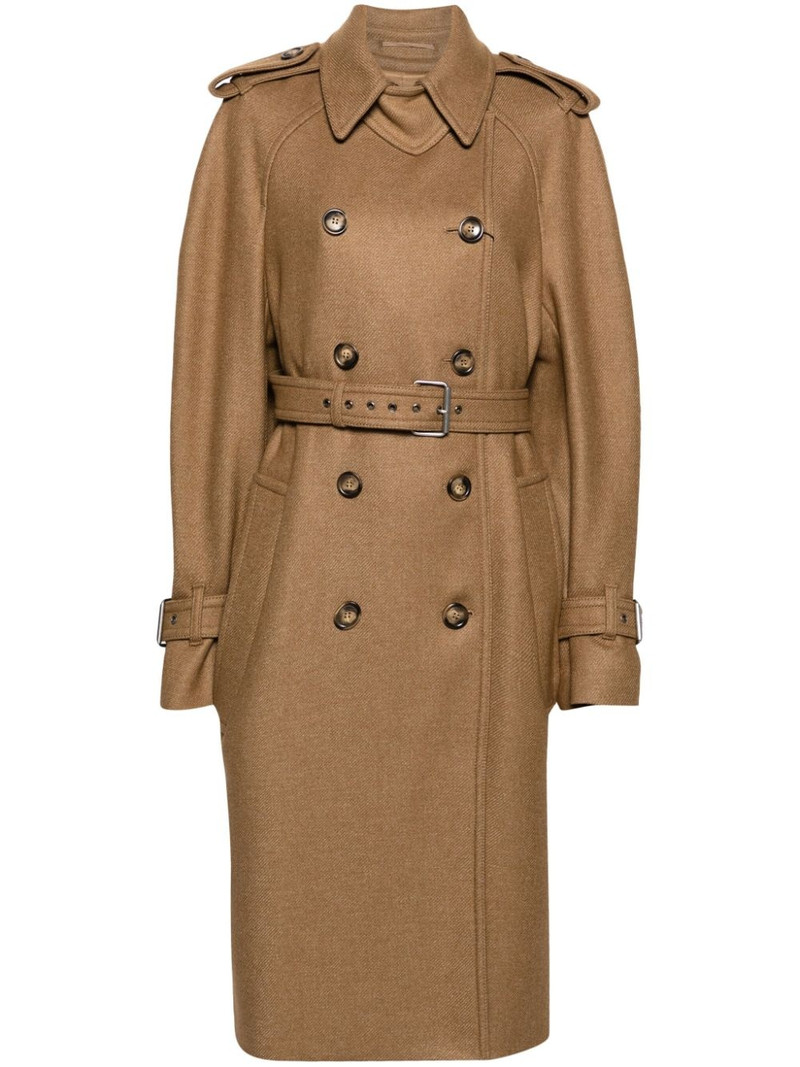 double-breasted twill trench coat 1