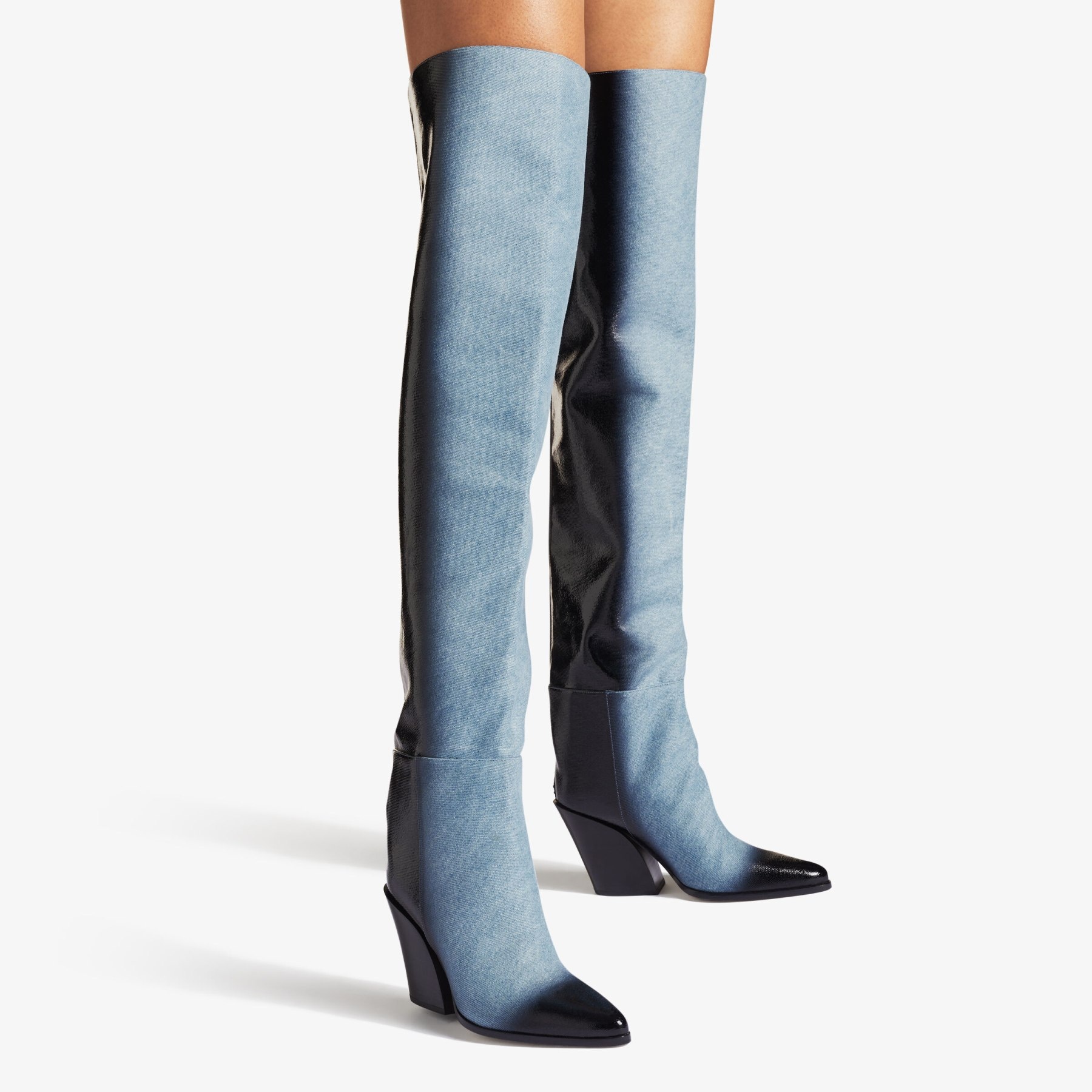 Maceo Over The Knee 85
Black Dipped Denim Over-The-Knee Boots - 2