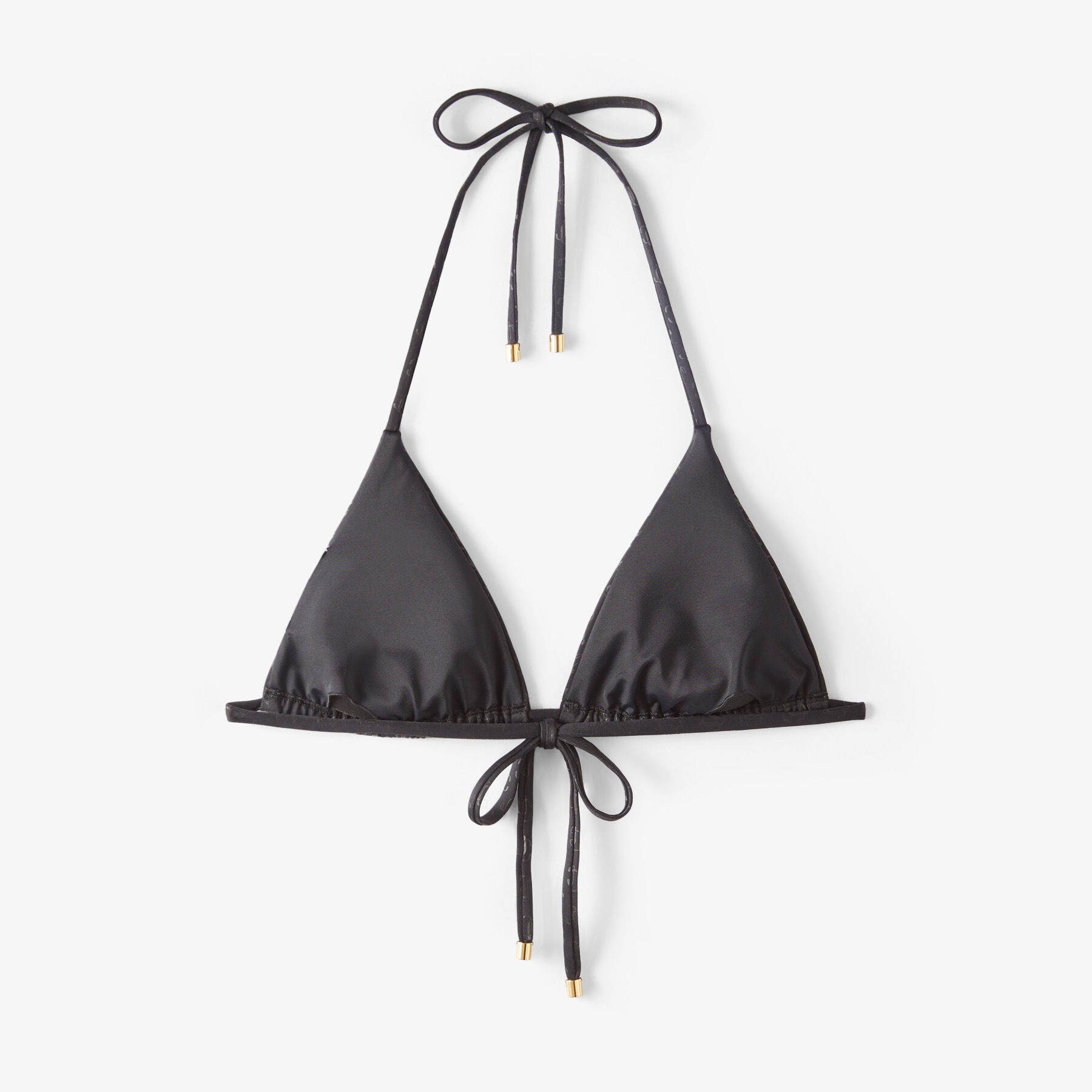 Ariah
Black JC Monogram-Print Regenerated Nylon and Lycra Triangle Bikini Top - 5