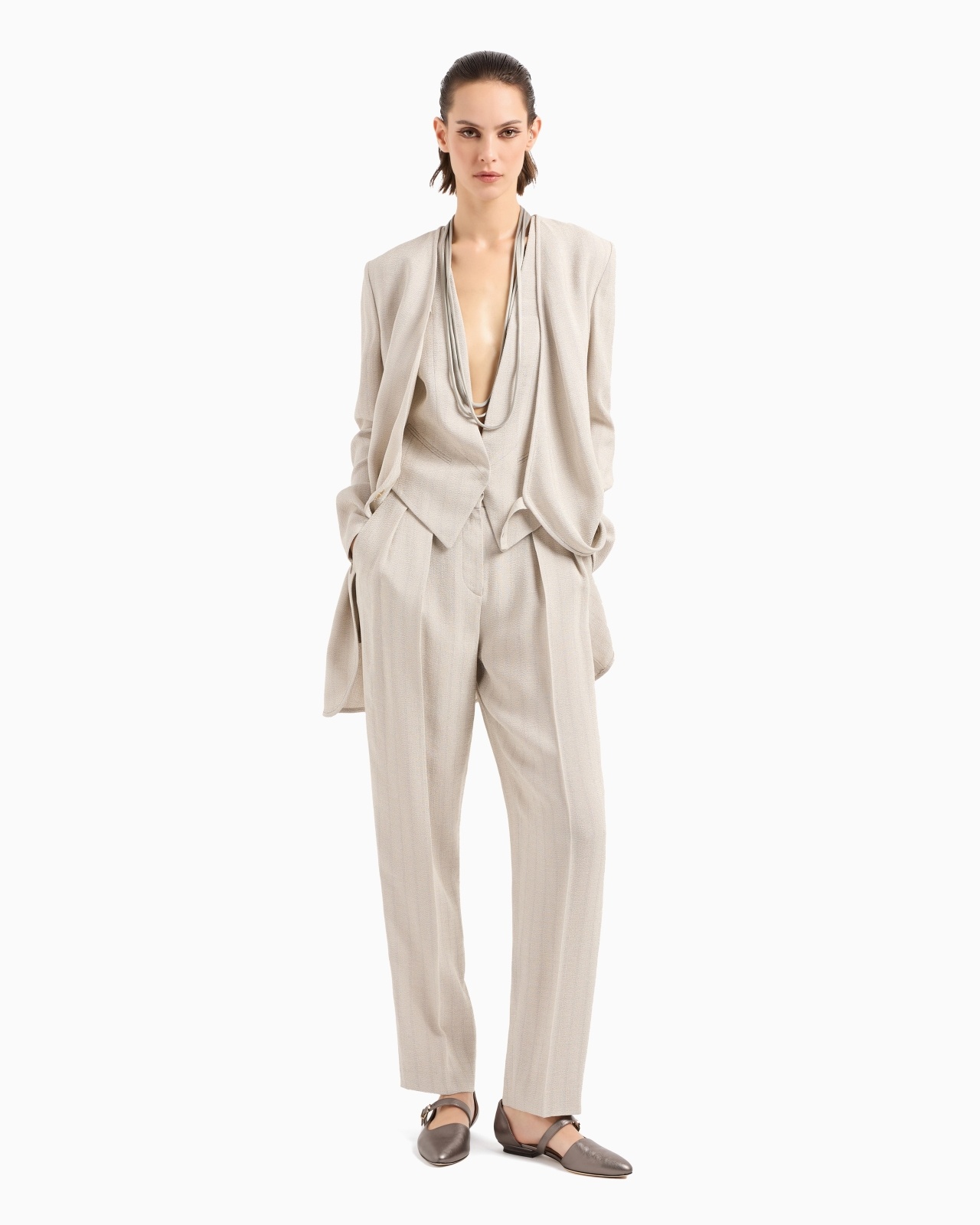 ARMURE VISCOSE DOUBLE-PLEAT TROUSERS - 2