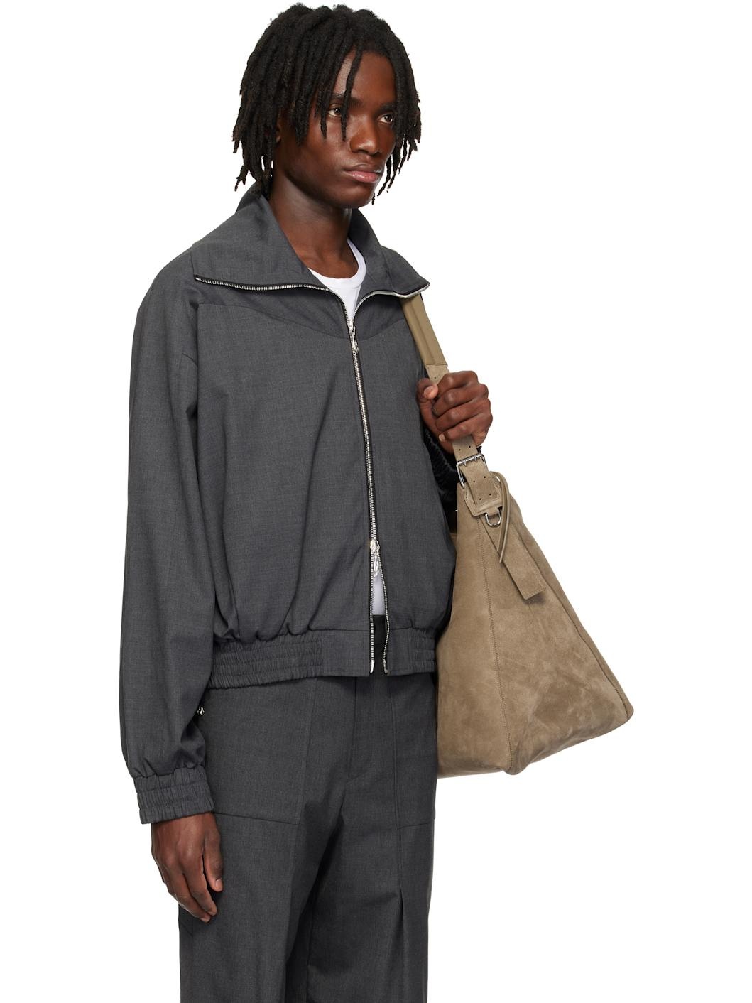 Gray Funnel-Neck Jacket - 2