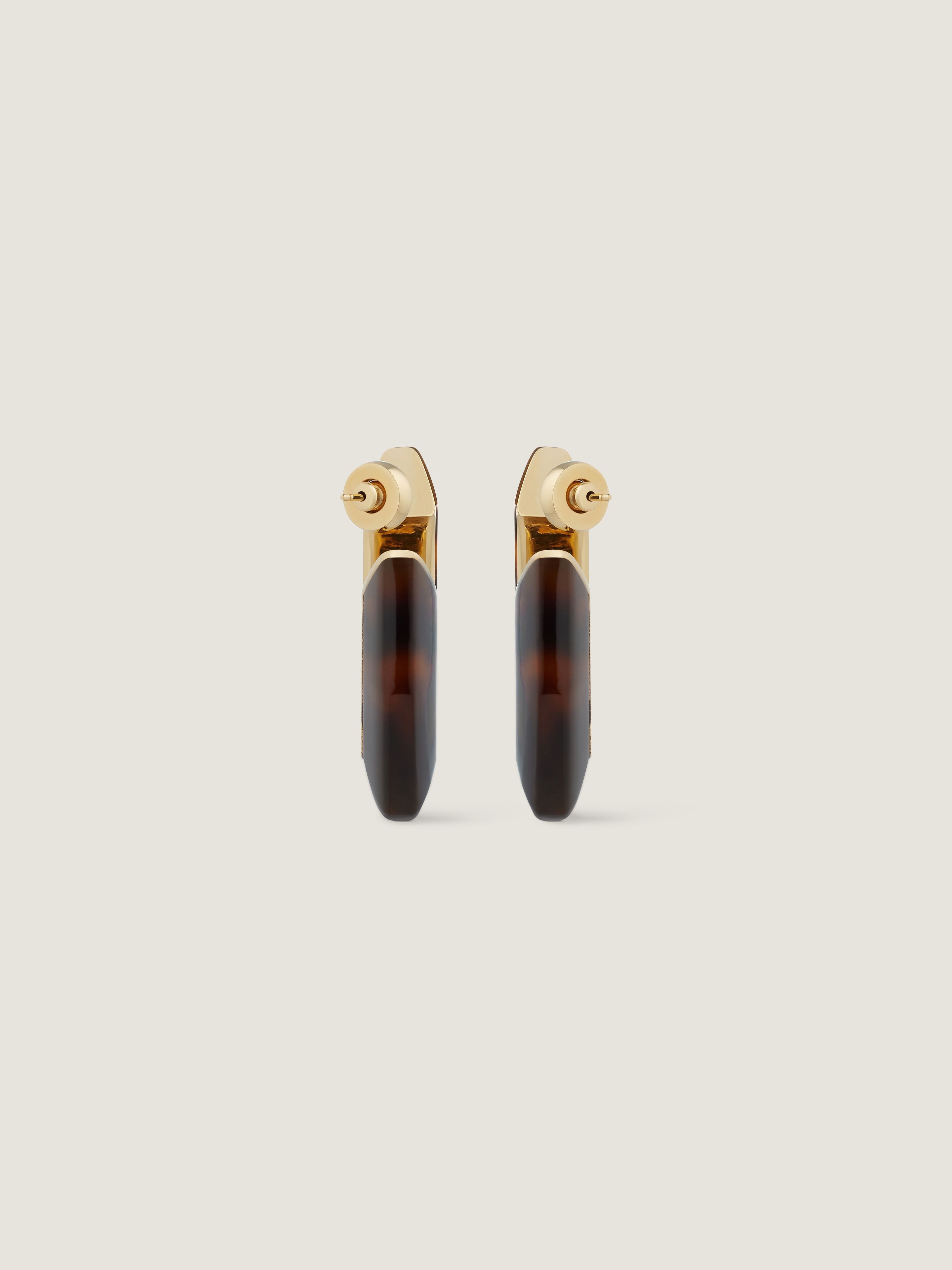 CHAIN EARRINGS IN METAL AND RESIN - 5