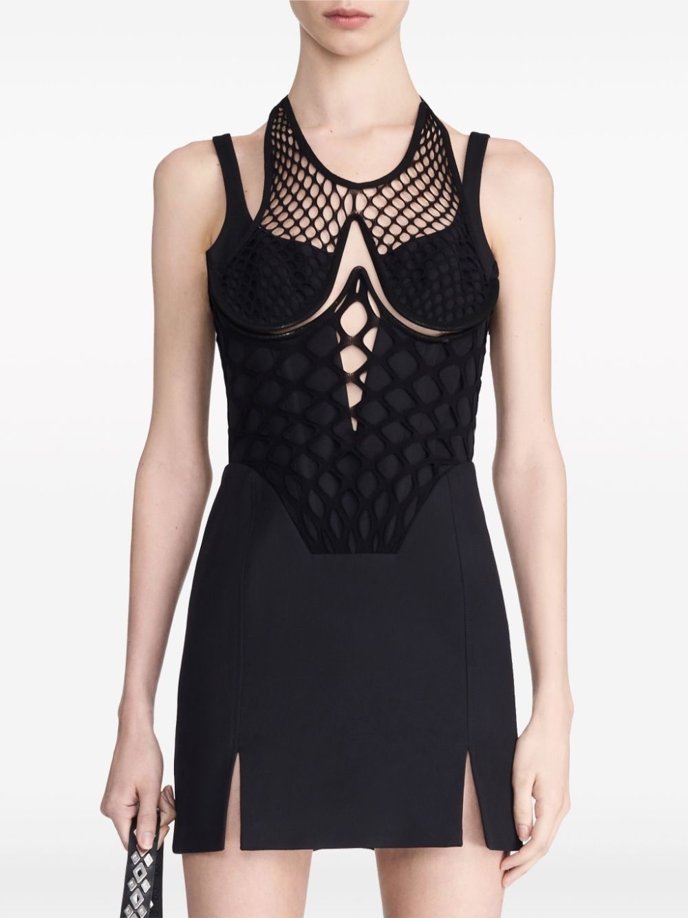 Dion Lee fishnet wire corset minidress | REVERSIBLE