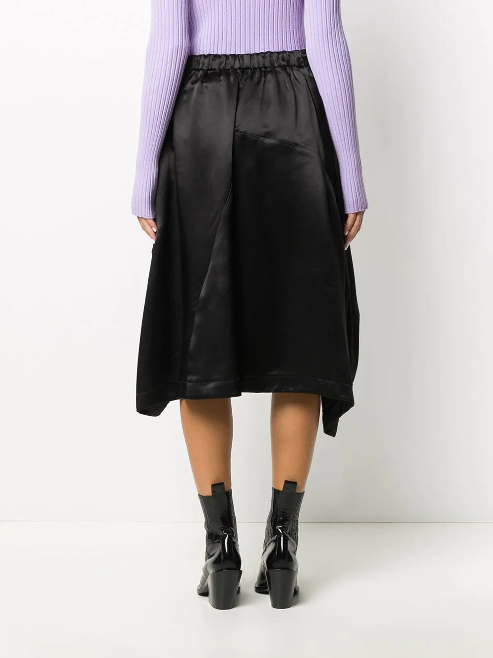 asymmetric draped midi skirt - 4