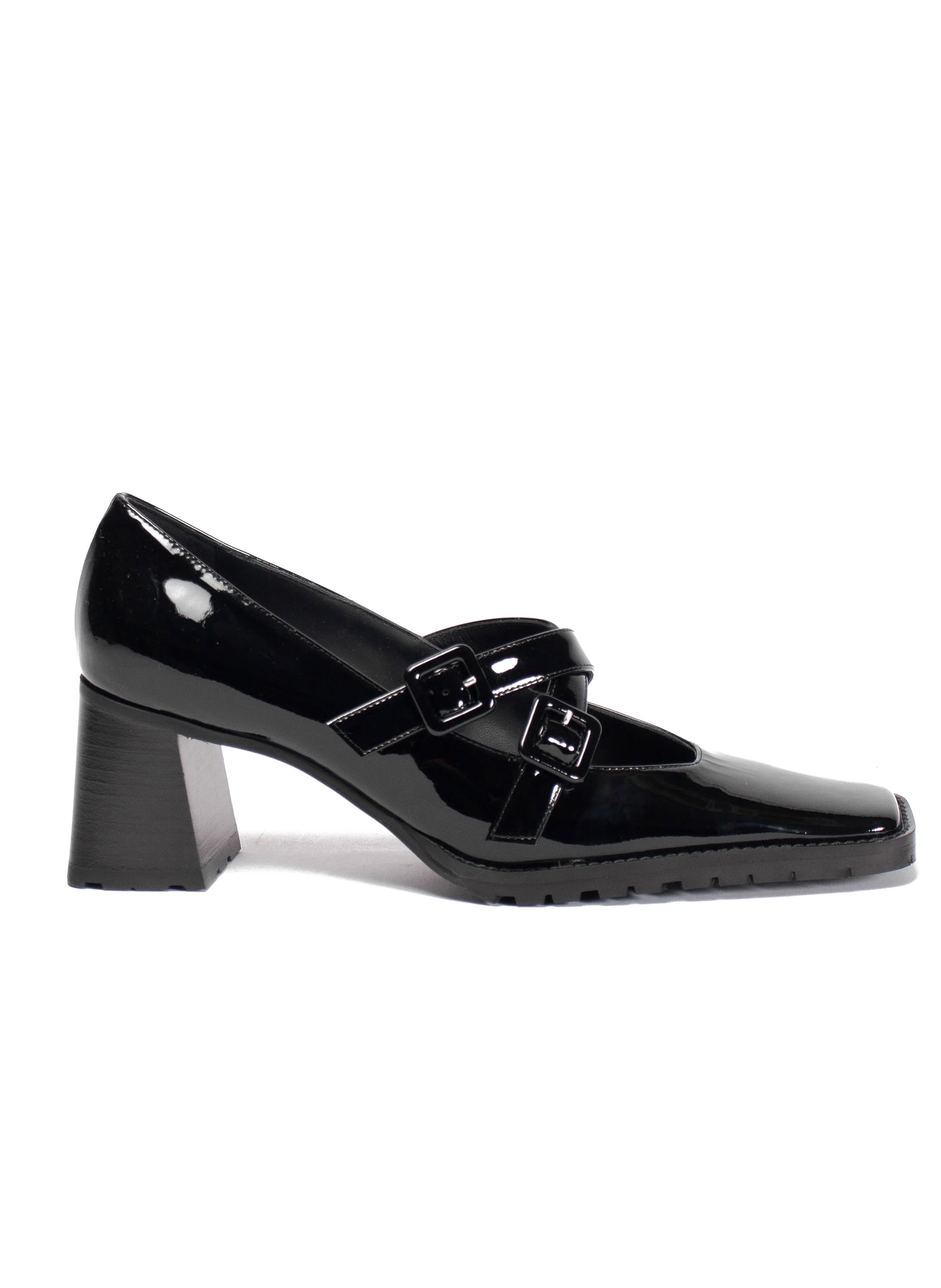 Mary Jane X-Strap Leather Patent Black - 4