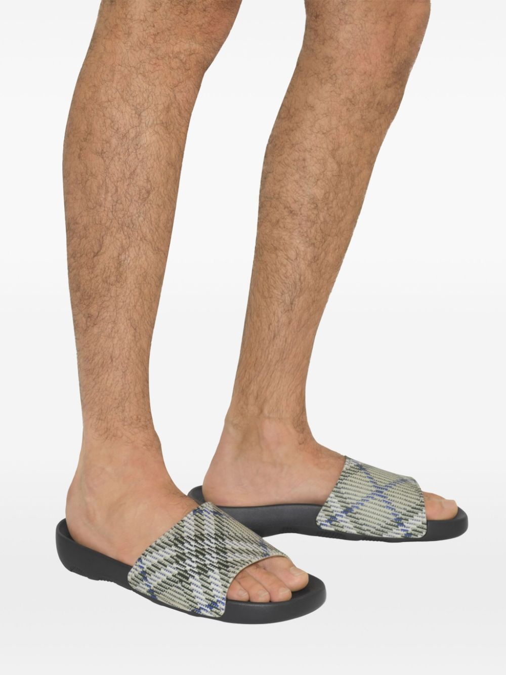 BURBERRY ビンテージチェックパターンスリッポンスライド Burberry Vintage Check Slide Sandal Men's Beige EU 43/US 10