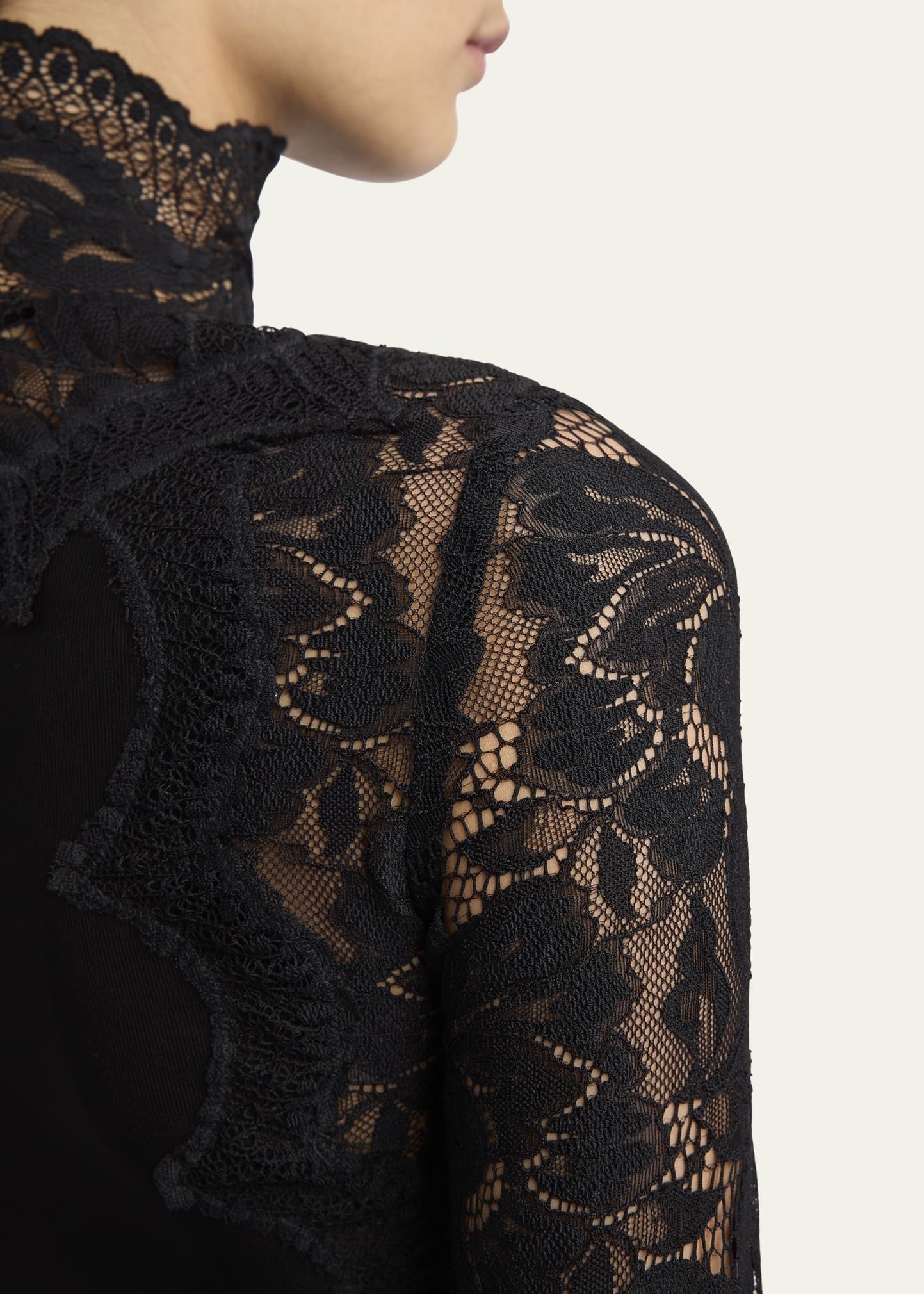 High-Neck Lace Blouse - 5