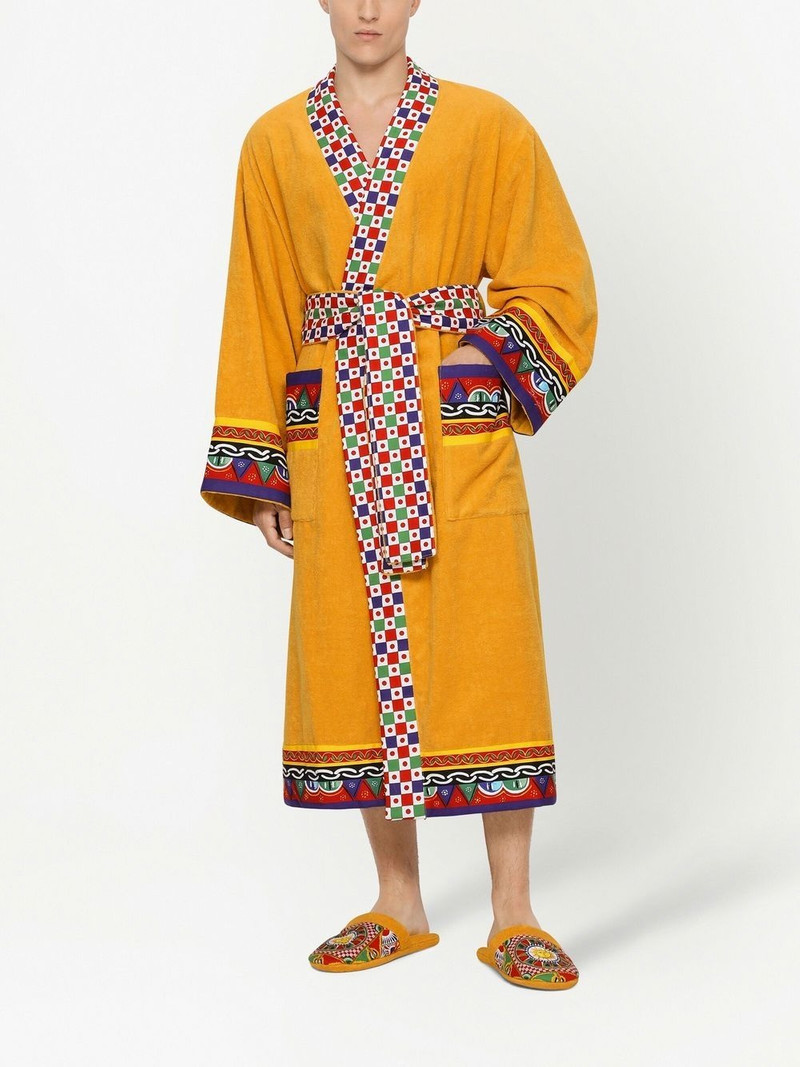 Dolce & Gabbana Carretto Siciliano printed trim bathrobe outlook