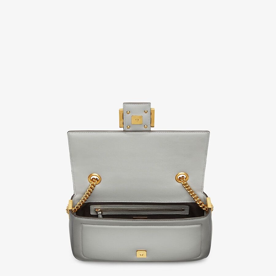 gray nappa leather bag - 4