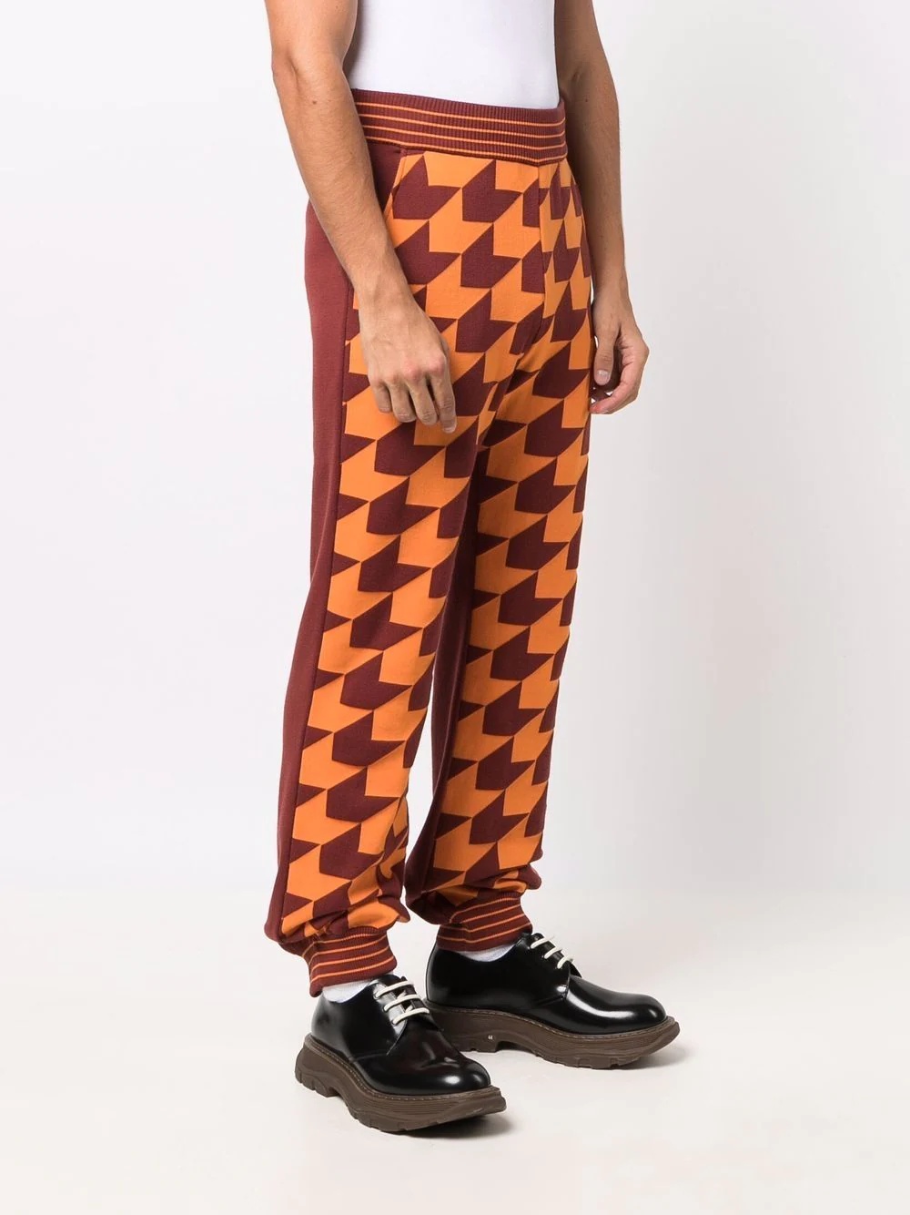chevron-jacquard track pants - 3
