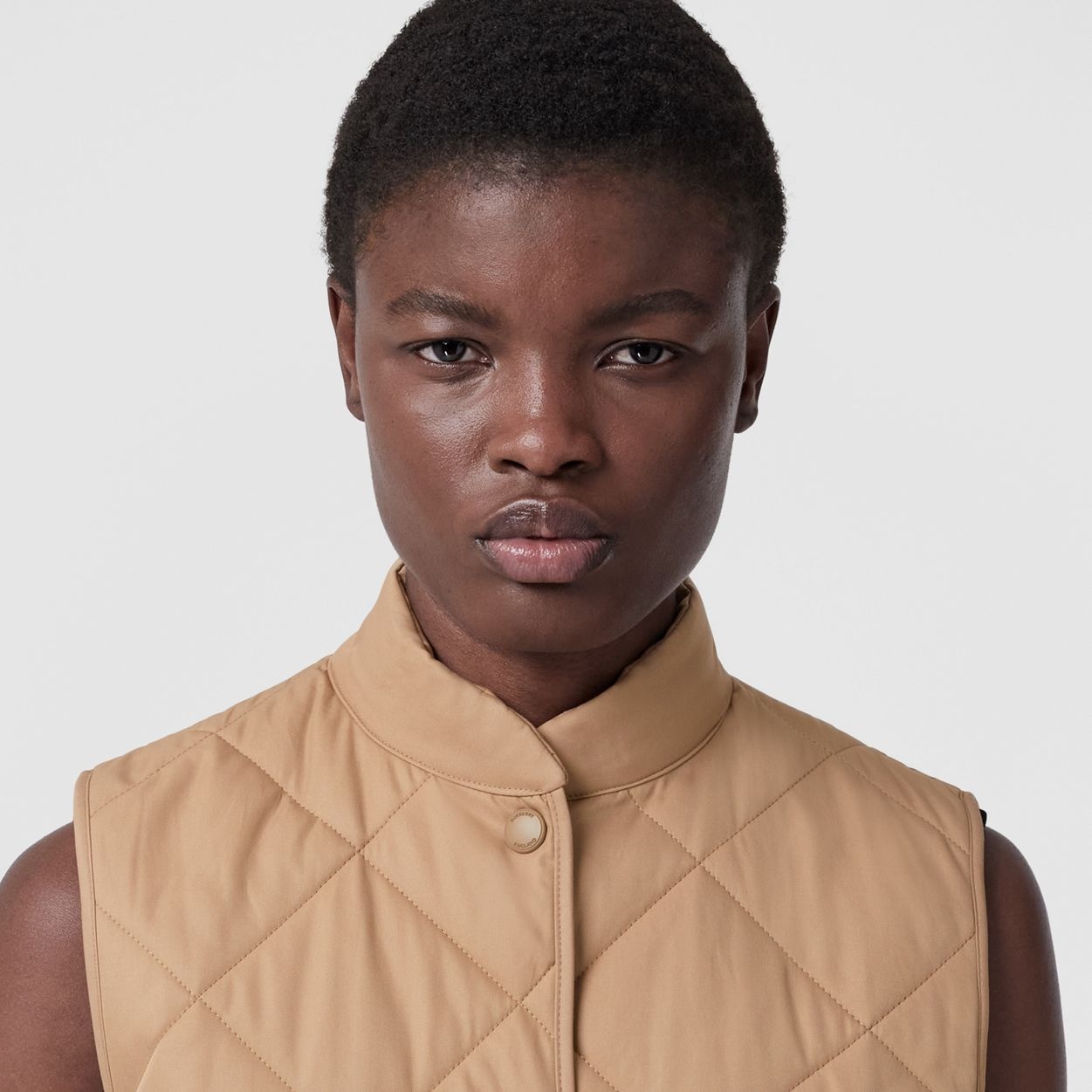 Diamond Quilted Cotton Gabardine Gilet - 3