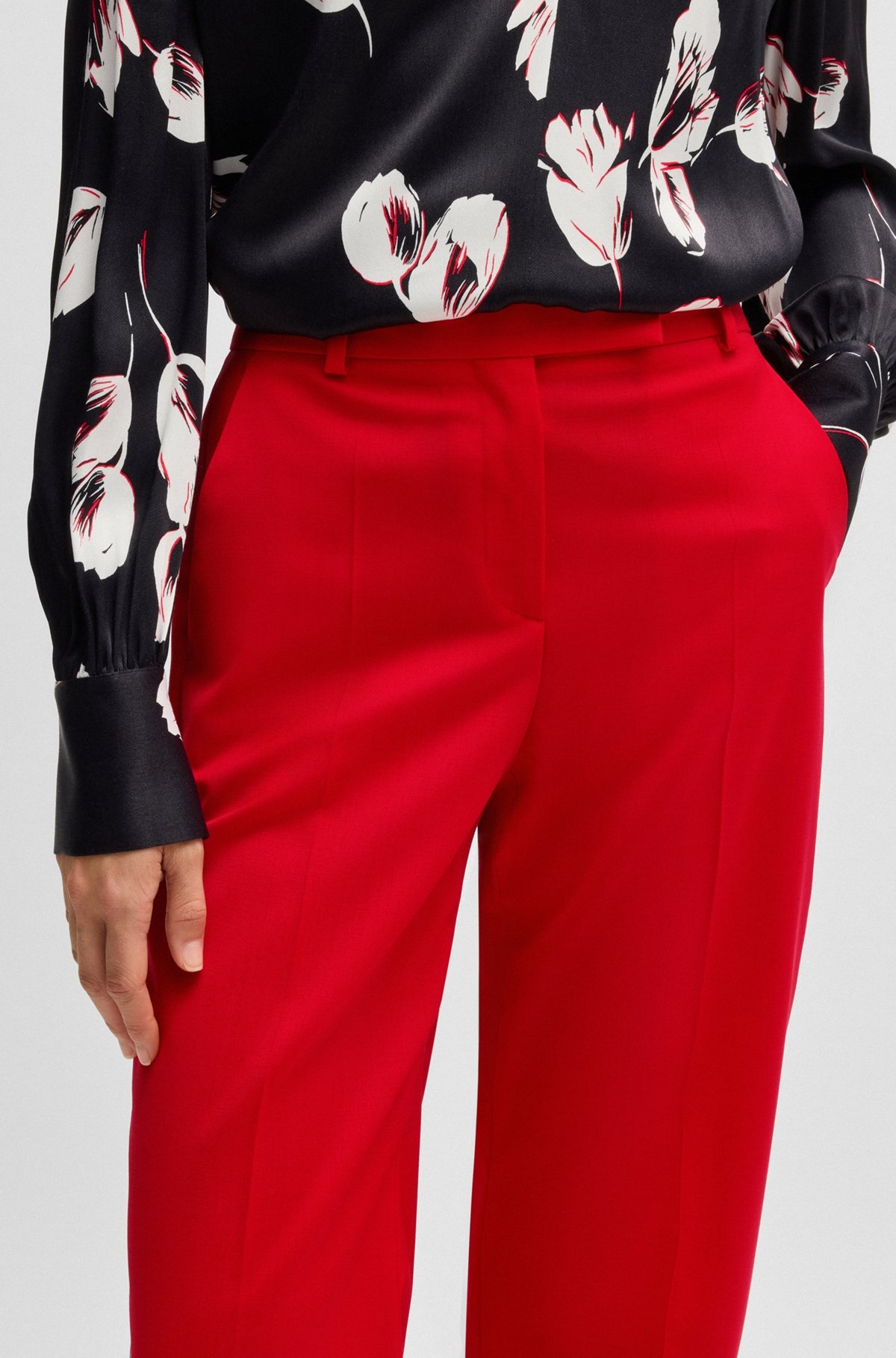 STRAIGHT-LEG TROUSERS IN WOOL - 5