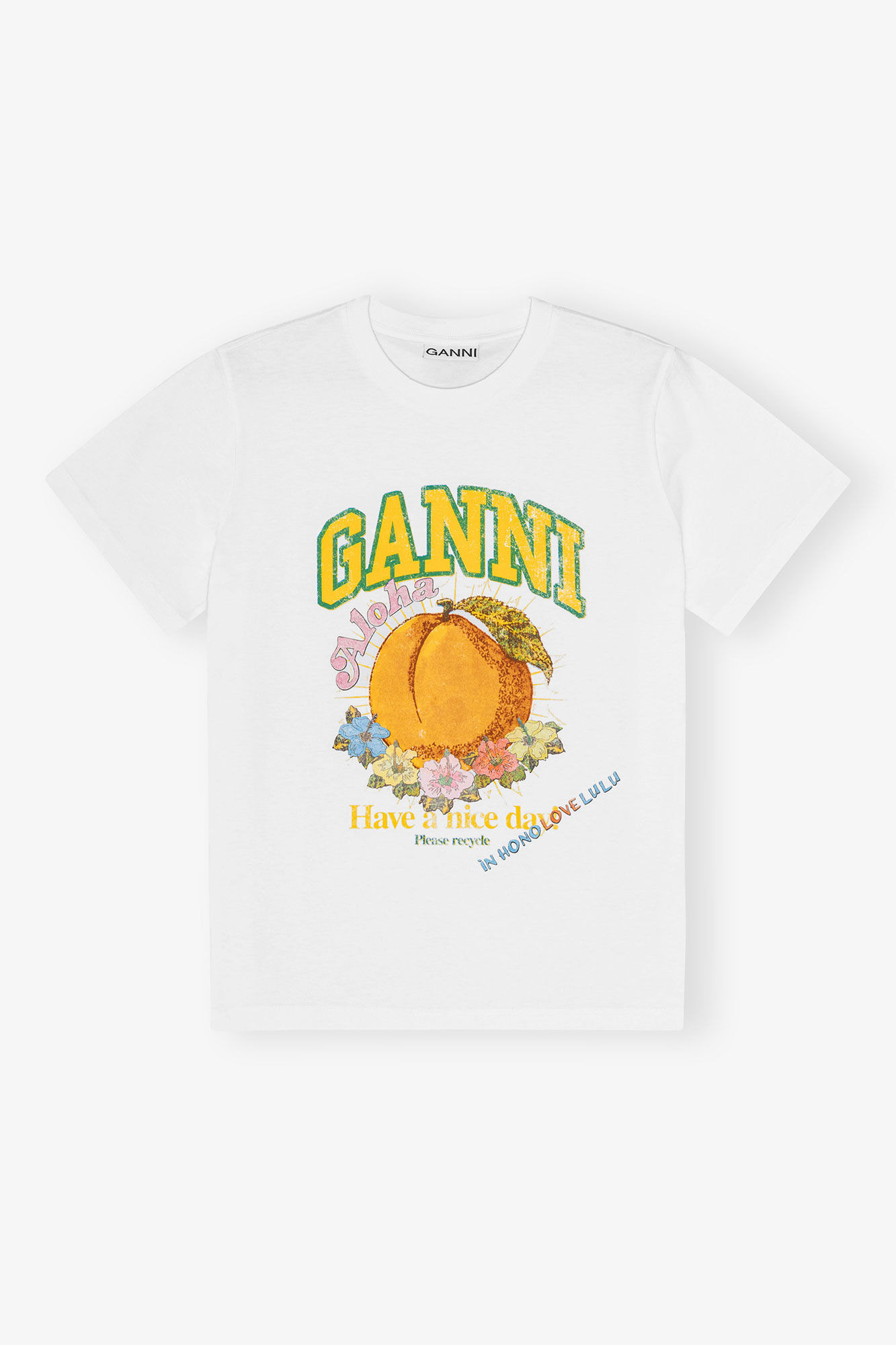 WHITE HONOLULU PEACH T-SHIRT - 1
