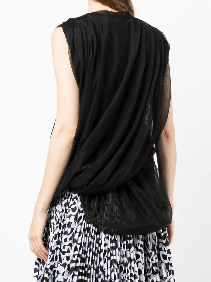 draped sleeveless top - 4