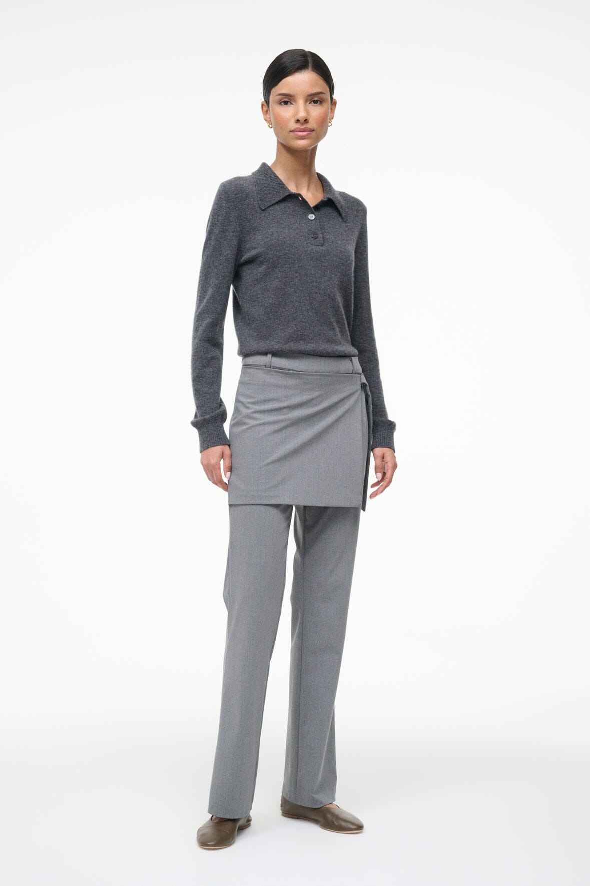 STAUD GEMMA CASHMERE SWEATER CHARCOAL - 2