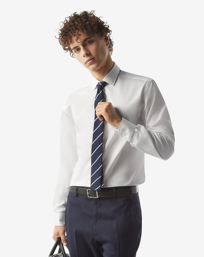 CORNELIANI White wrinkle-free cotton shirt outlook